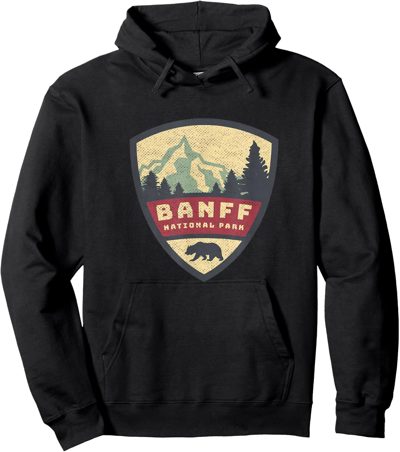 Vintage Retro Canadian Banff National Park Rustic Souvenirs Hoodie - Hoodie | Black