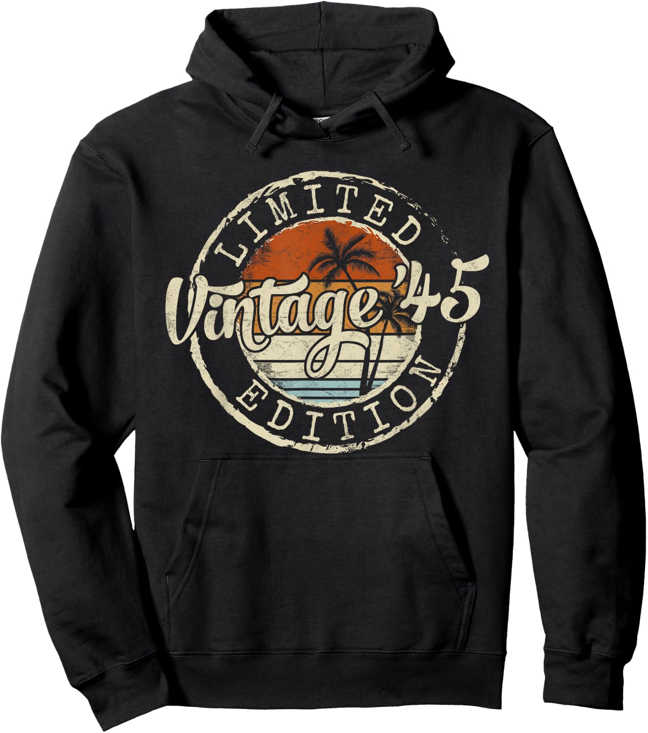 Vintage 1945 80th Birthday Gifts Women 80 Year Old Hoodie - Hoodie | Black
