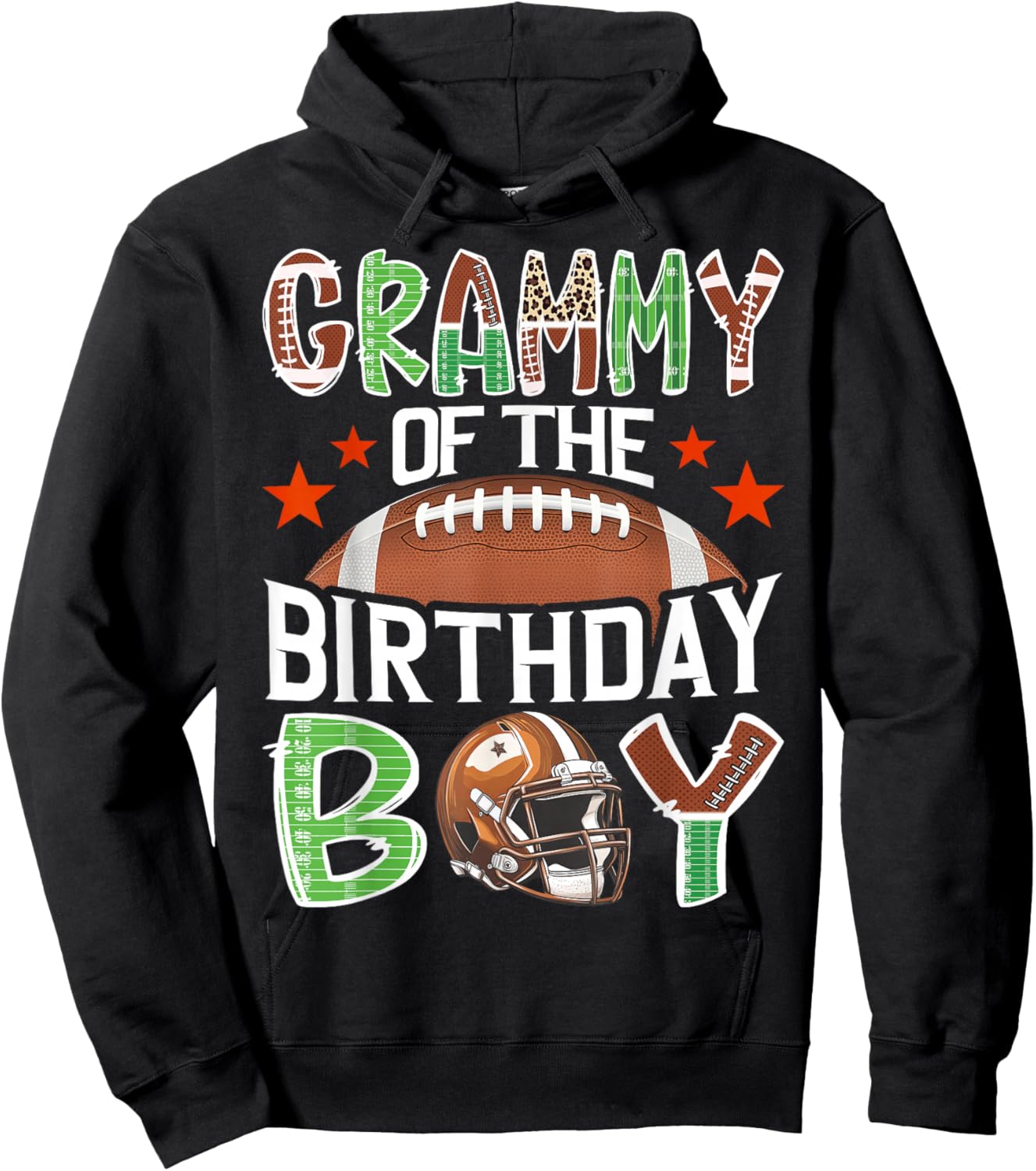 Grammy of The Birthday Boy Game Day Football Lover Hoodie - Hoodie | Black