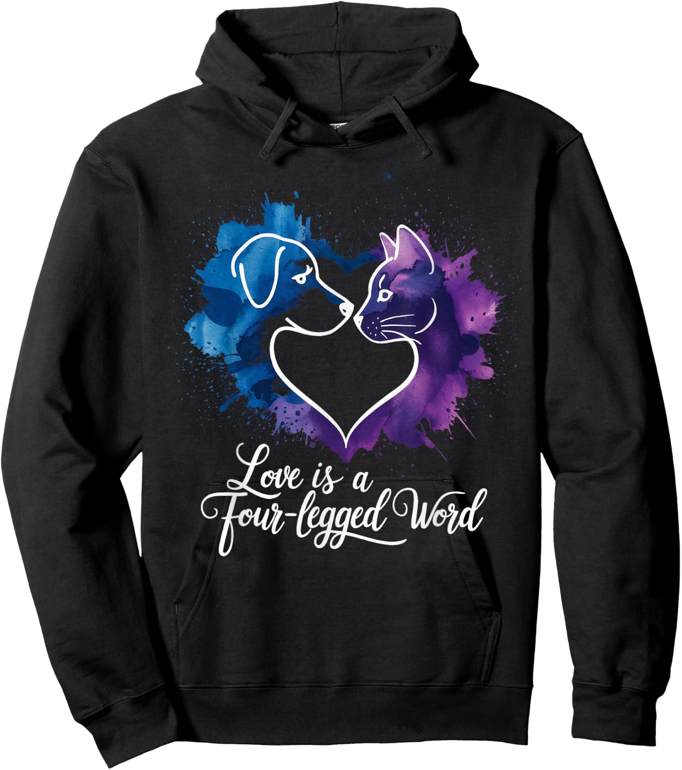 Love is a Four-Legged Word Hoodie - Hoodie | Black