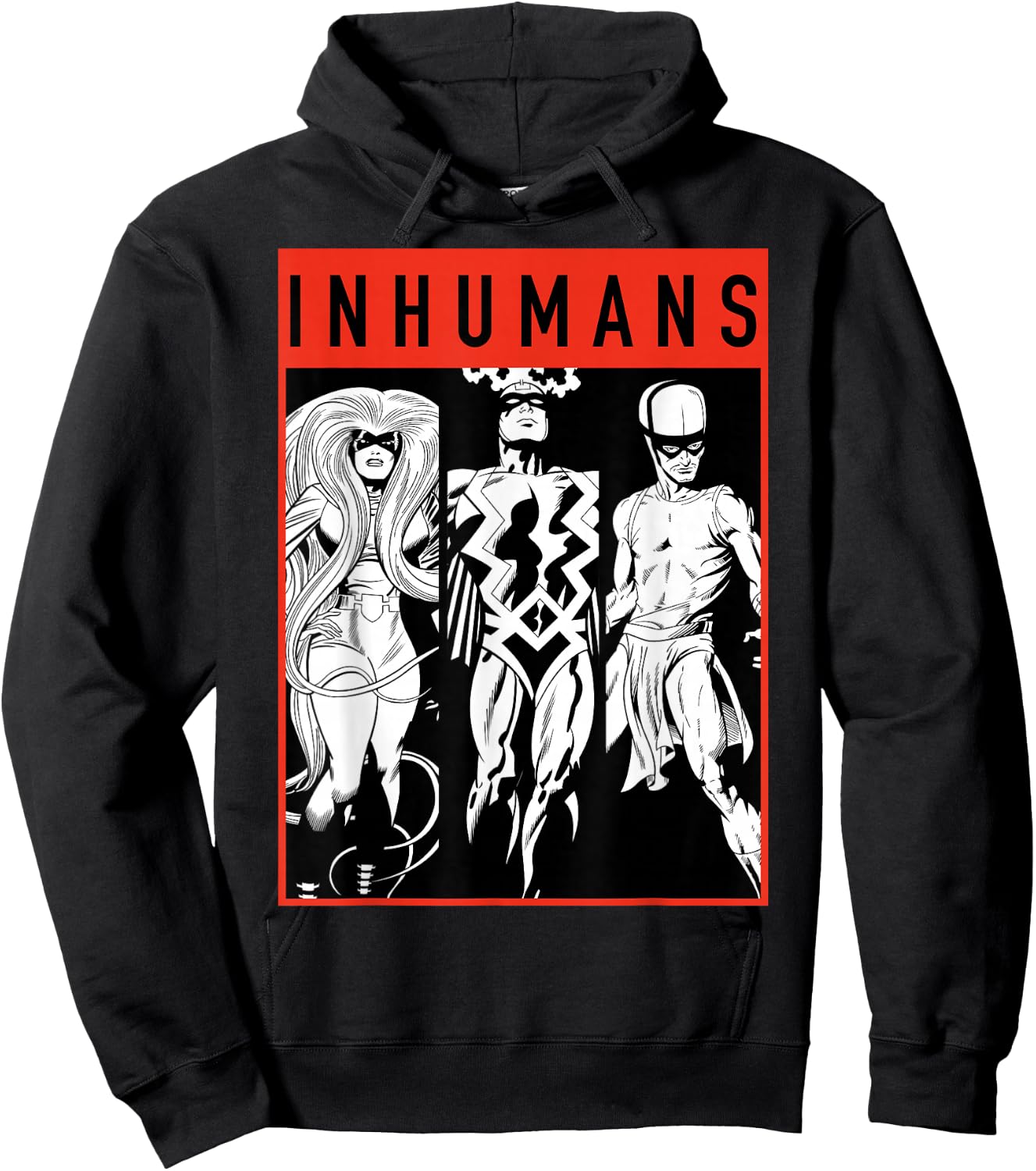 Marvel The Inhumans Black Bolt Karnak Medusa Graphic Hoodie - Hoodie | Black