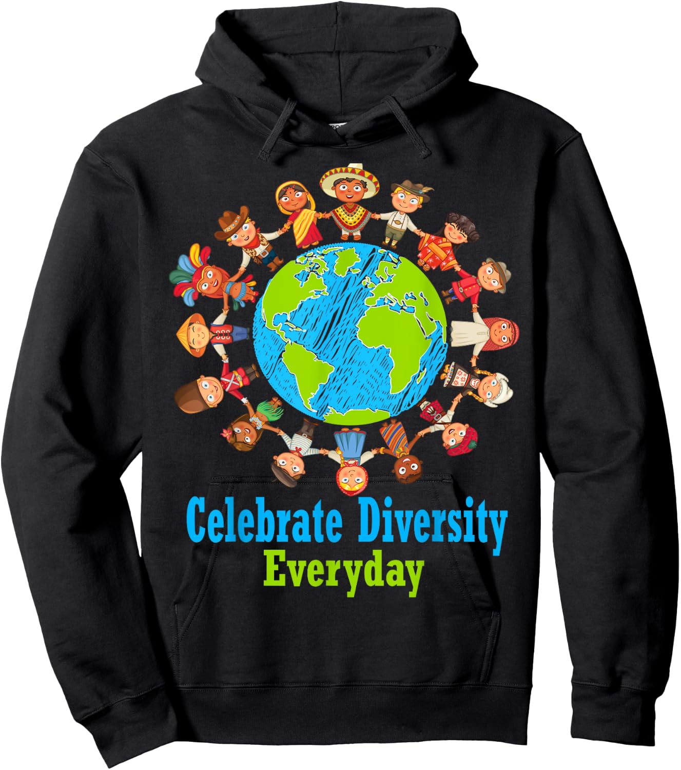 Celebrate Diversity Everyday Teachers & school student gift Men Women Girls Kids Hoodie - Hoodie | Black