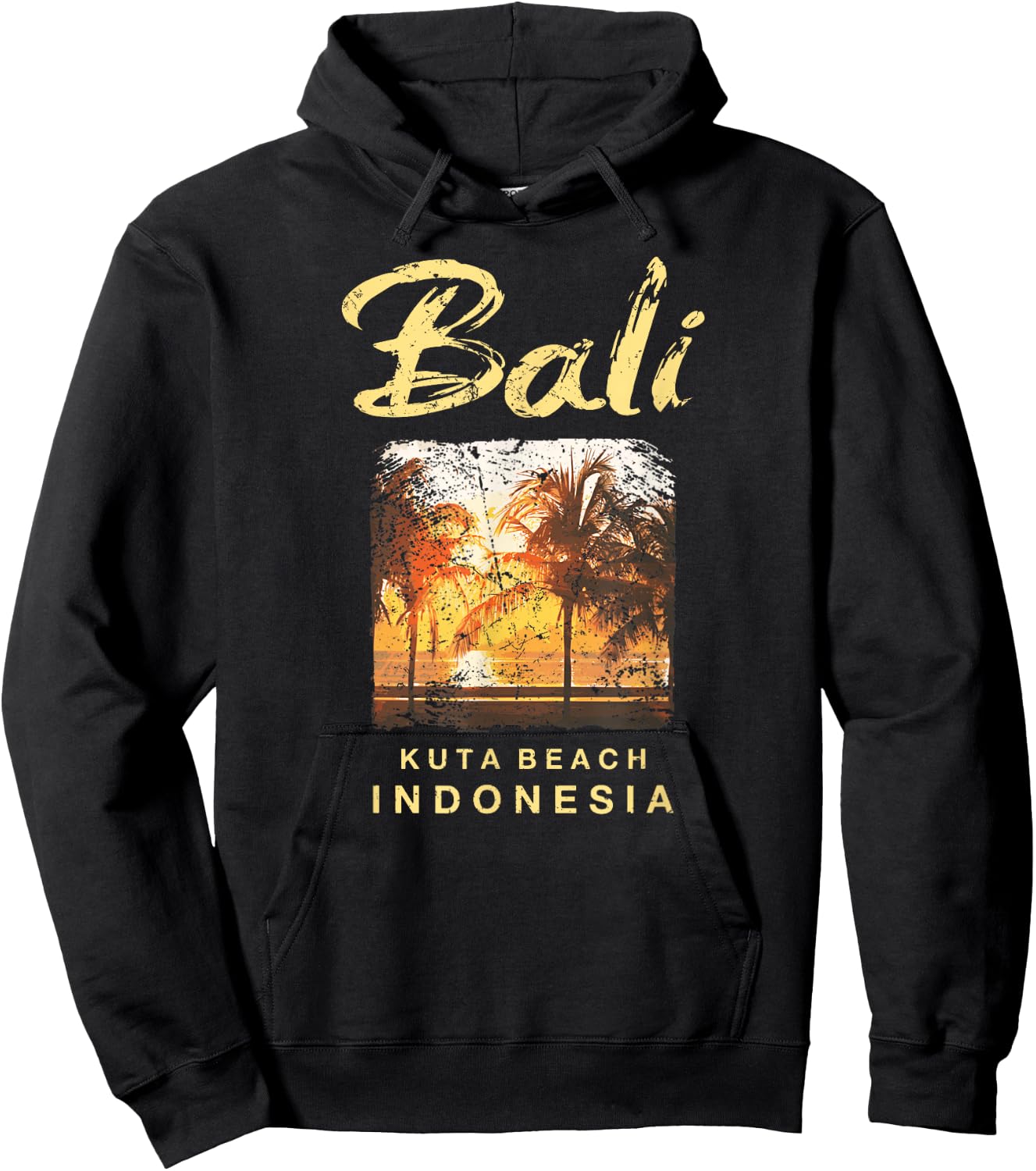 BALI Kuta Beach Indonesia Vintage Surfing Hoodie - Hoodie | Black