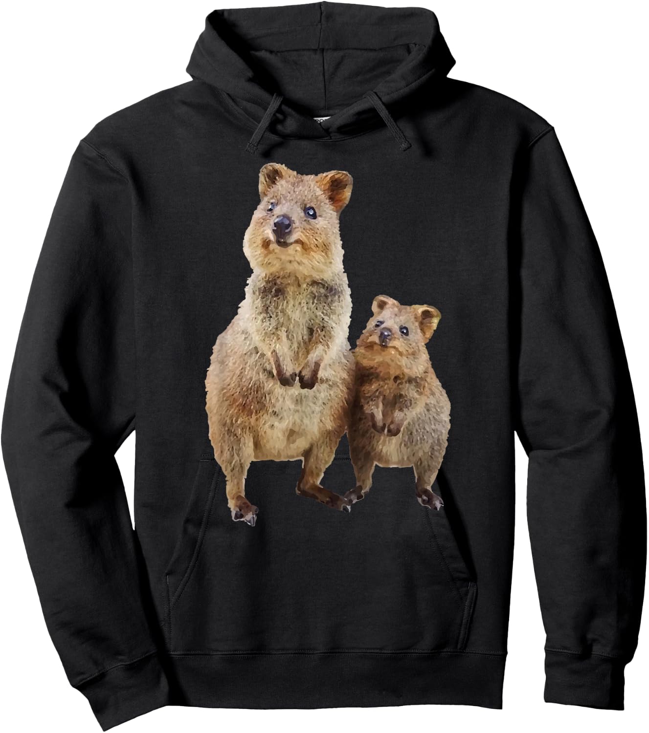 Quokka | Funny Australian Quokka with Baby Hoodie - Hoodie | Black