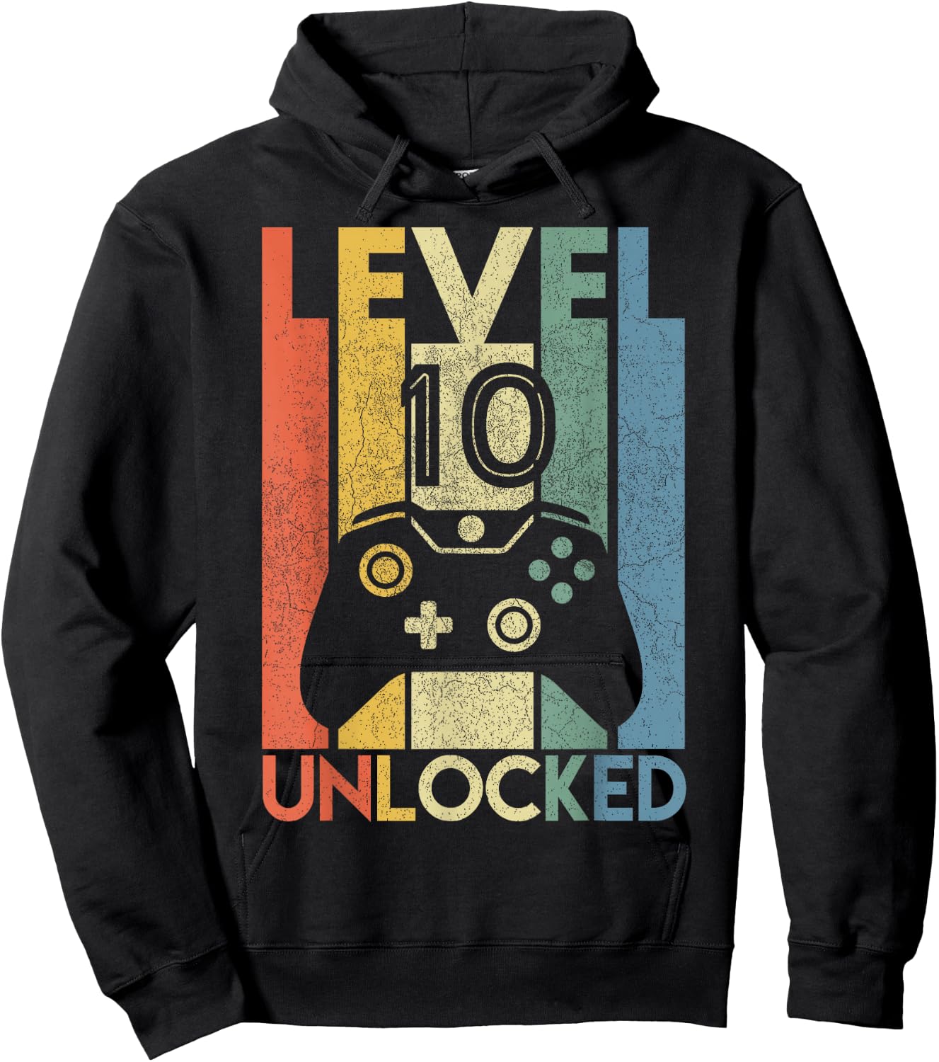 Level 10 Unlocked Shirt Funny Video Gamer 10th Birthday Gift Hoodie - Hoodie | Black