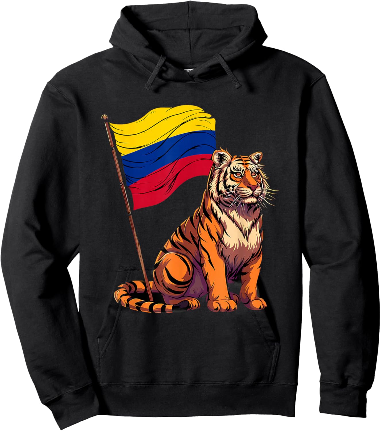 Colombia Flag Tiger Colombian Roots Colombian Pride Hoodie - Hoodie | Black