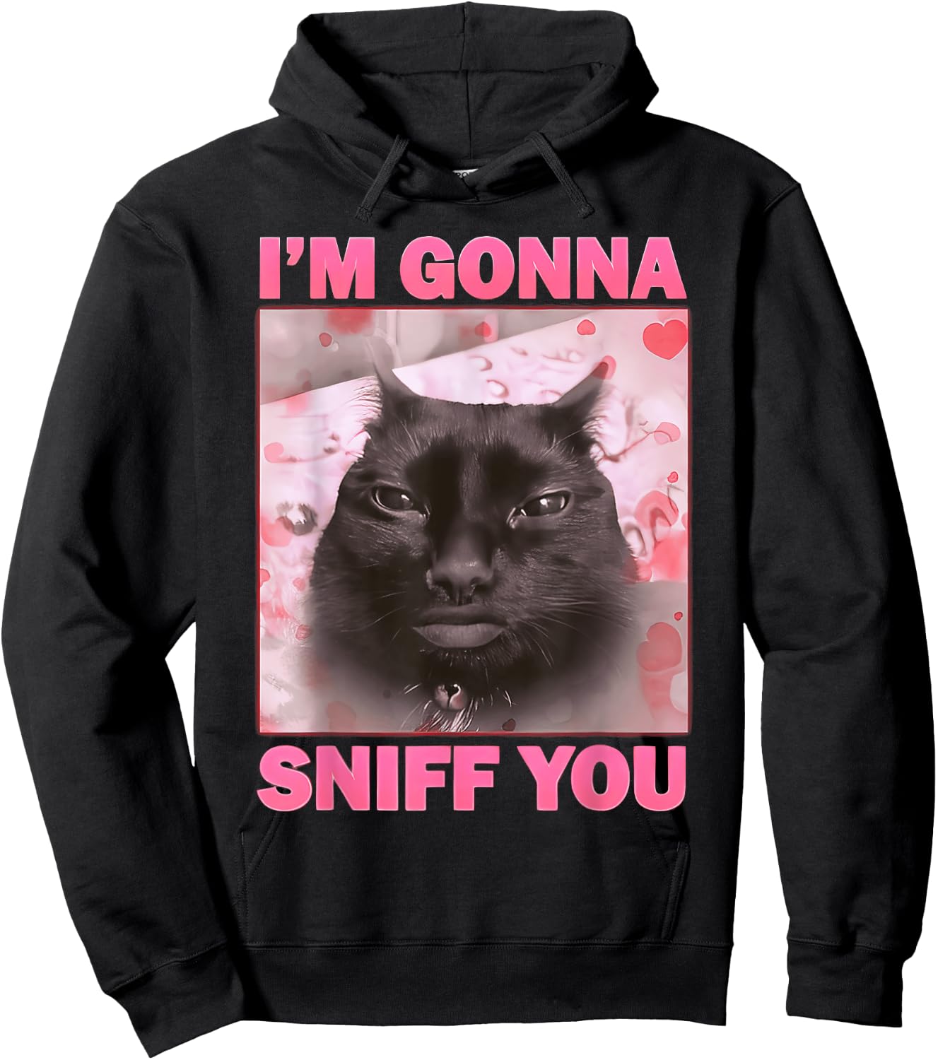 I'm Gonna Sniff You Funny Brainrot Cats Meme for Woman Man Hoodie - Hoodie | Black