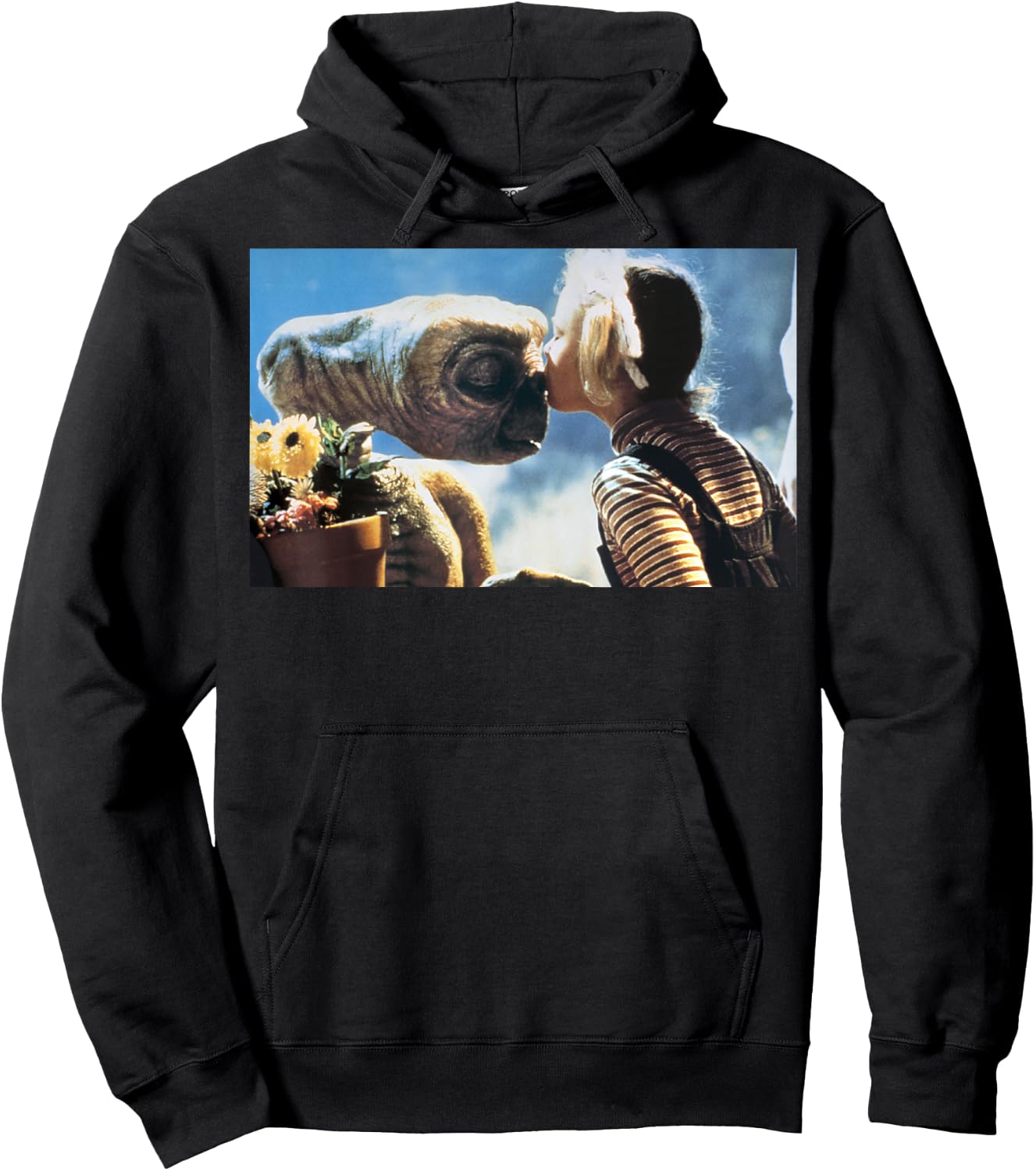 E.T. Gertie Kissing E.T. On the Nose Graphic Hoodie - Hoodie | Black