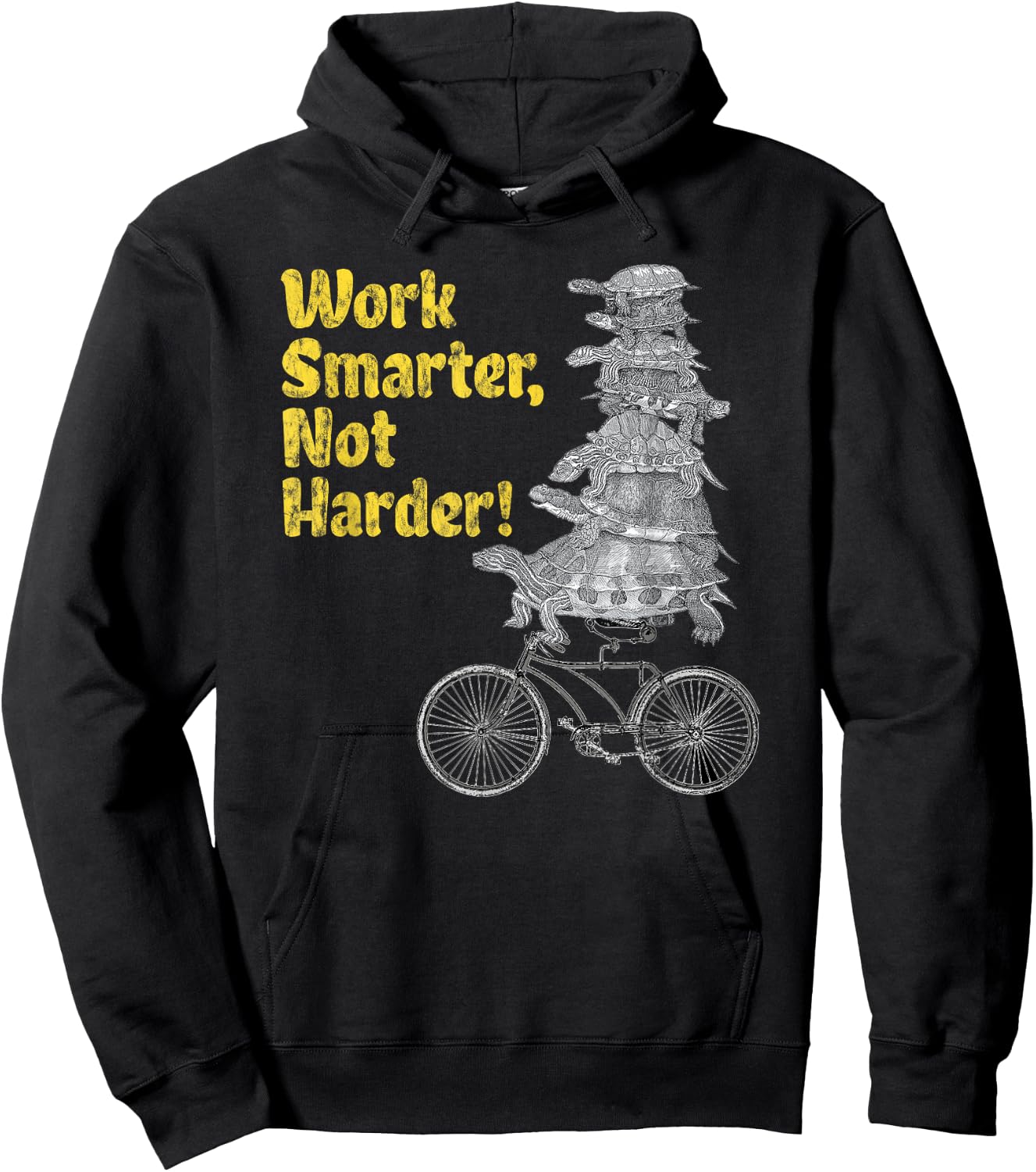 Work Smarter not harder Funny Turtle Gift T Shirt for Kids Hoodie - Hoodie | Black