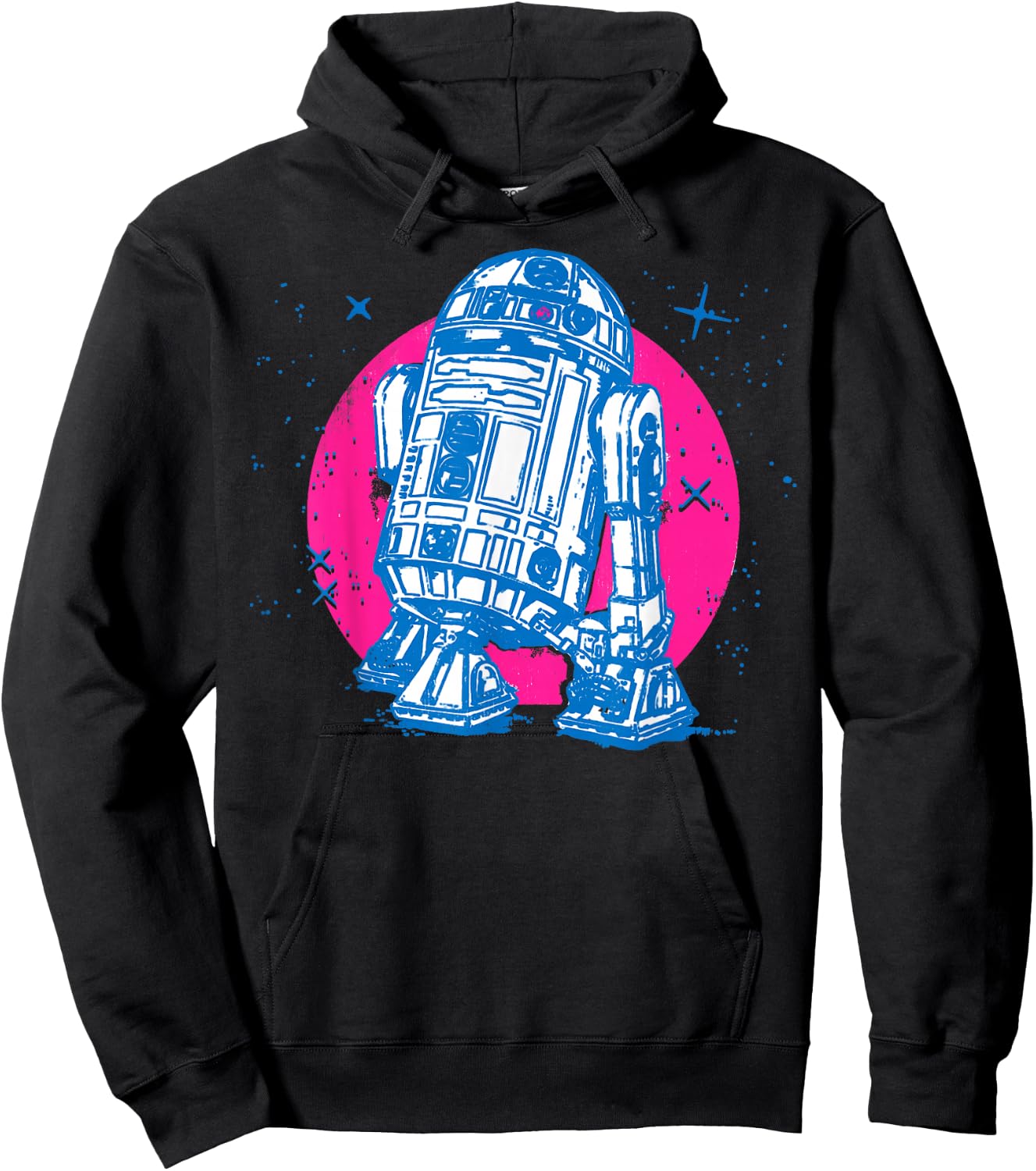 Star Wars R2-D2 Vintage Neon Retro Sparkly Badge Hoodie - Hoodie | Black