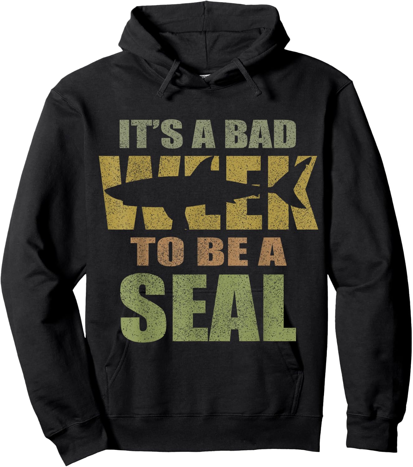 Vintage It's A Bad Week To Be A Seal Shark Lovers Hoodie - Hoodie | Black