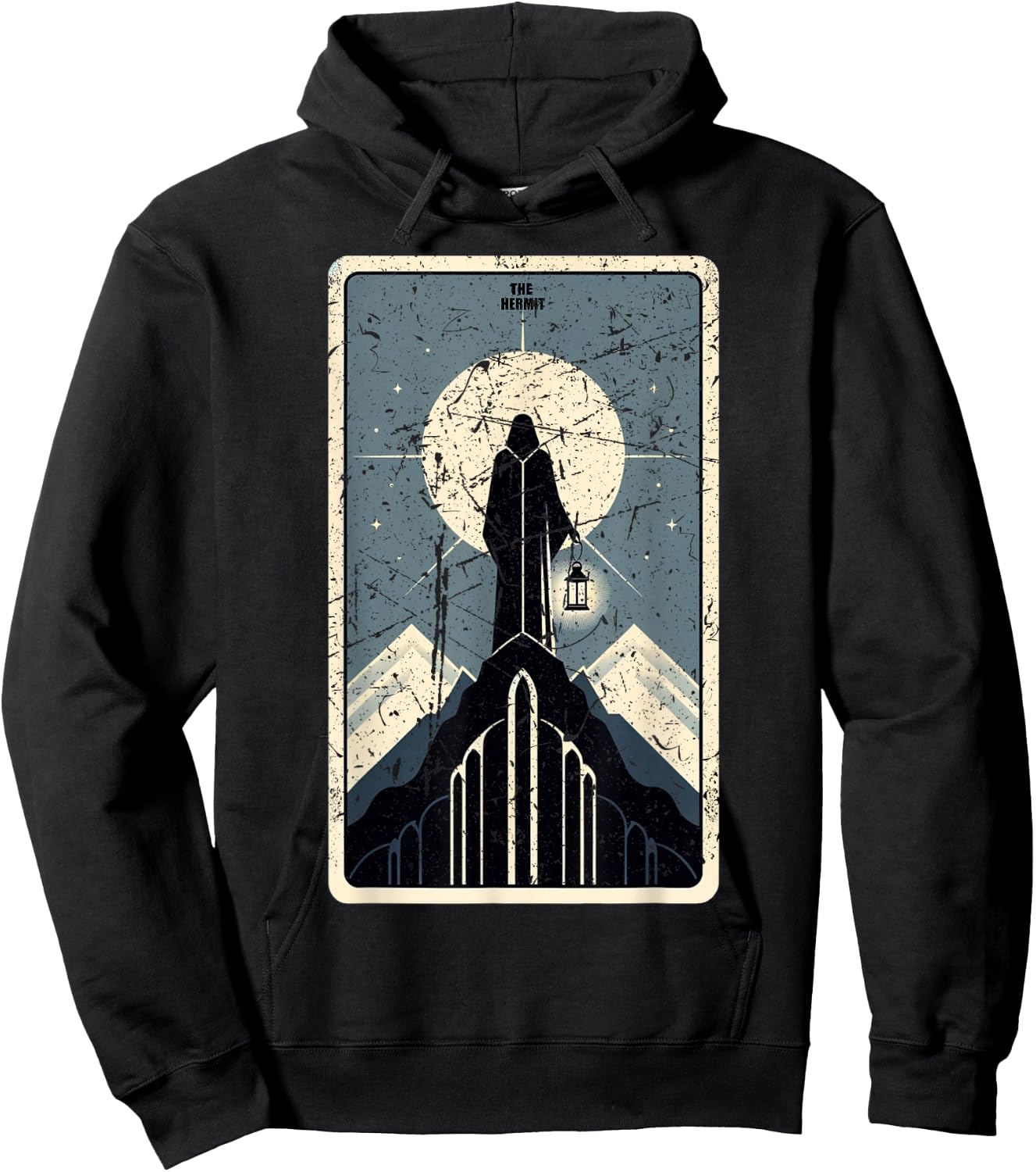 The Hermit Tarot Card Graphic Hoodie - Hoodie | Black