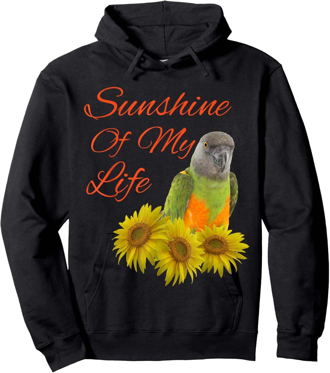 Senegal Parrot Sunshine Sunflower Men Women Girls Kids Hoodie - Hoodie | Black