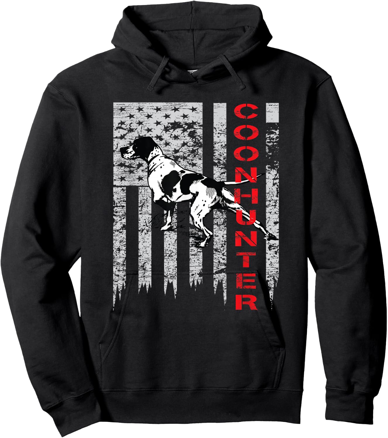 Distressed USA Flag Shirt for Coon Hunters Hoodie - Hoodie | Black