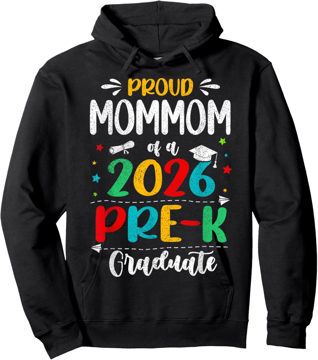 Proud Mommom of A 2026 Pre K Graduate Boy Girl Kids Hoodie - Hoodie | Black