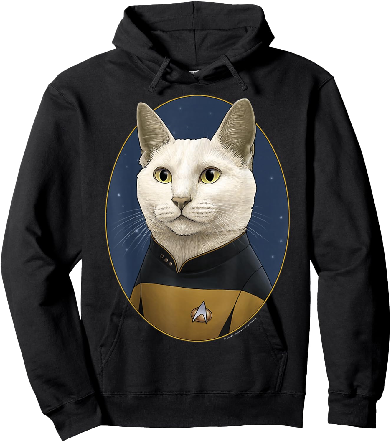 Star Trek: The Next Generation Data Cat Portrait Hoodie - Hoodie | Black