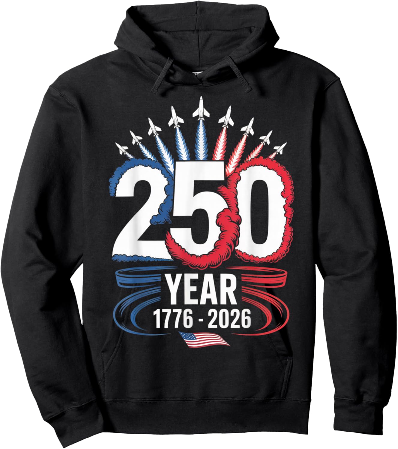 250 Years American Patriotic Birthday 250th 4th of July Hoodie - Hoodie | Black