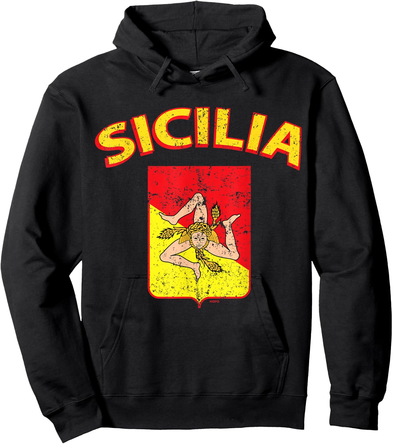 Sicilia Italia Flag, Sicilian, Sicily Italy, Sicilia Hoodie - Hoodie | Black