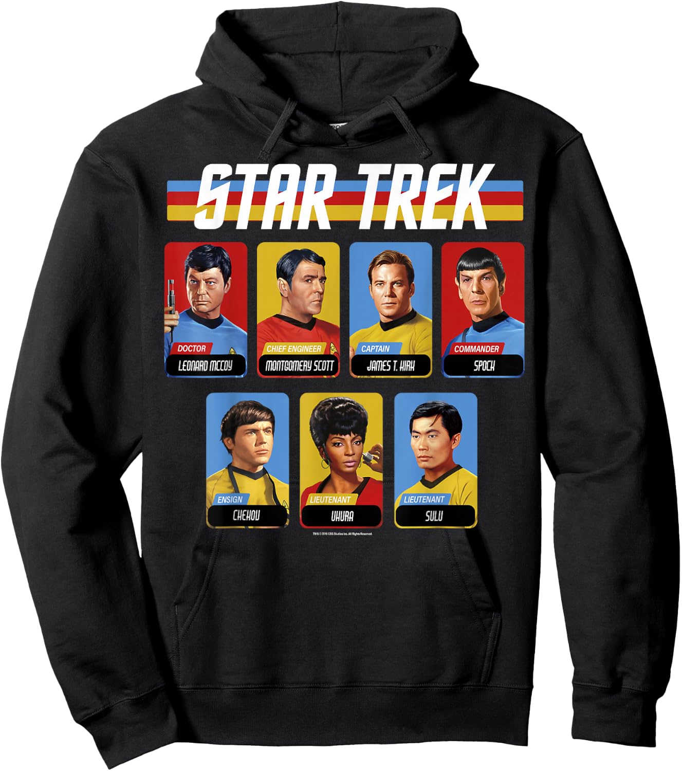Star Trek: The Original Series Bridge Crew Retro Portraits Hoodie - Hoodie | Black