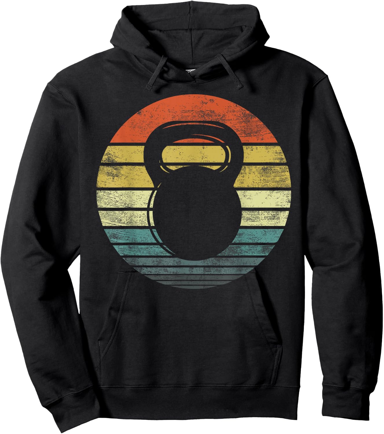 Kettlebell Gifts Funny Workout Retro Vintage Fitness Gym Hoodie - Hoodie | Black