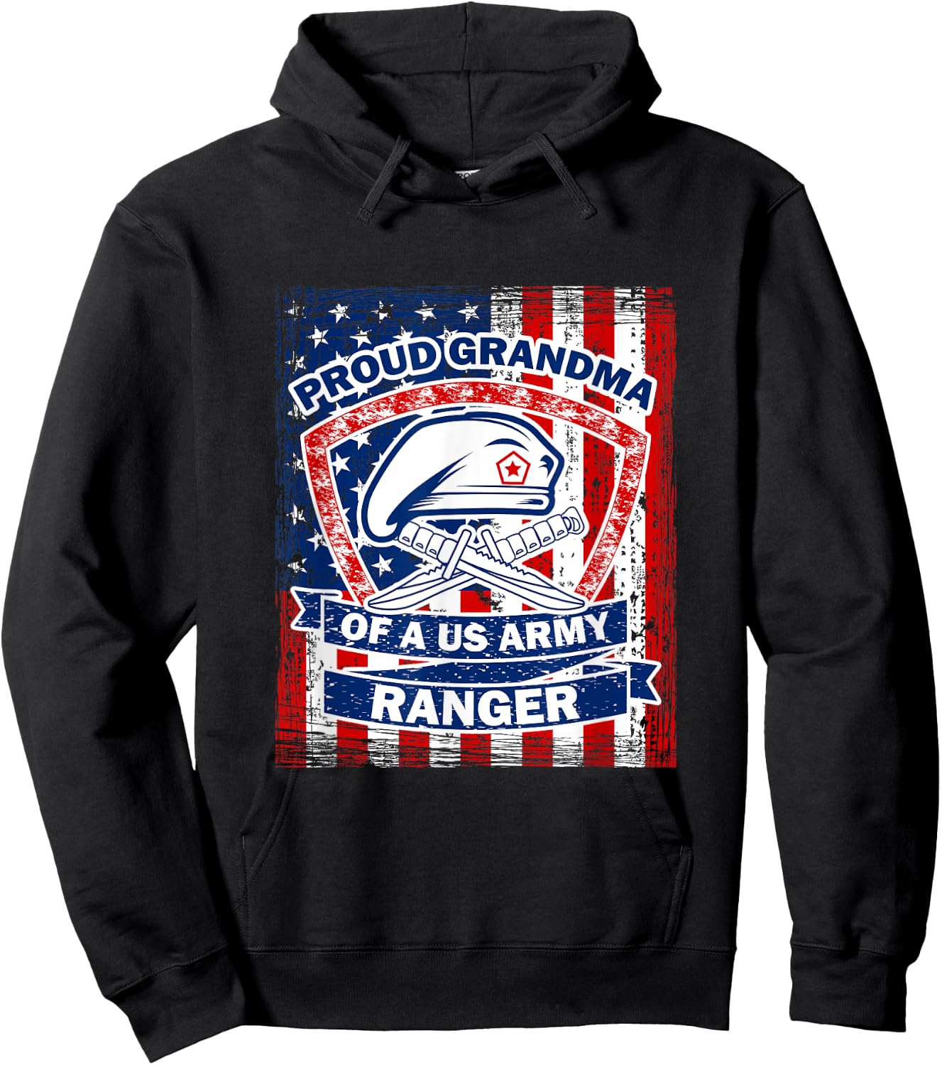 Proud Grandma of US Army Ranger Hoodie - Hoodie | Black