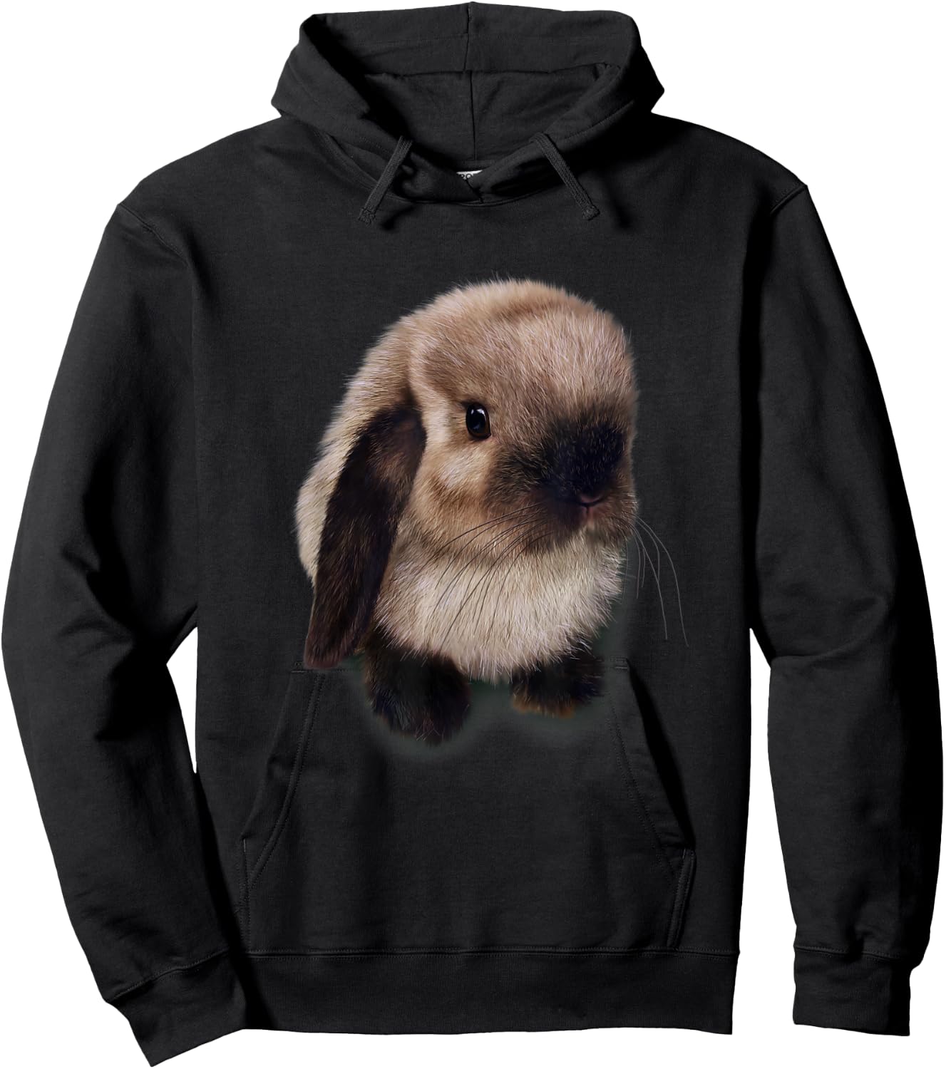 Siamese Holland Lop Bunny, Rabbit Hoodie - Hoodie | Black
