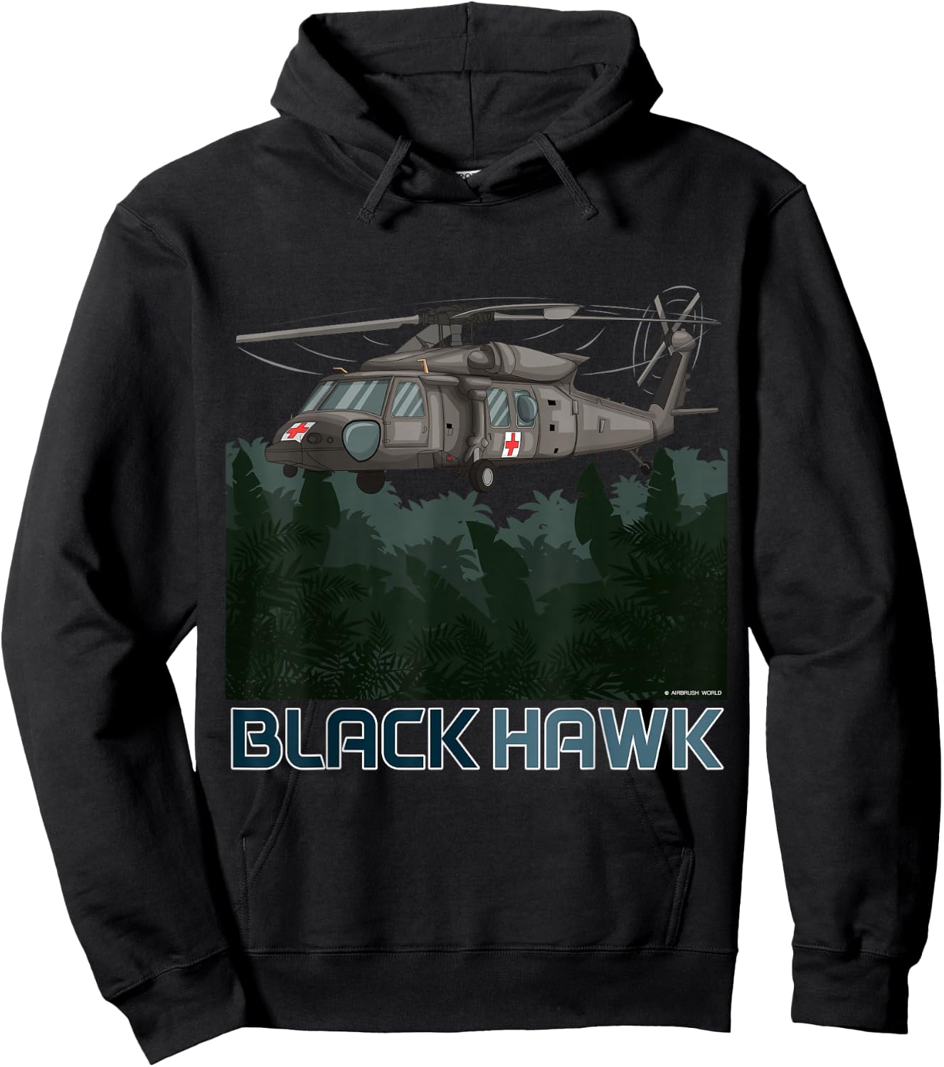 Black Hawk Helicopter Military Armed Forces Novelty Gift Hoodie - Hoodie | Black
