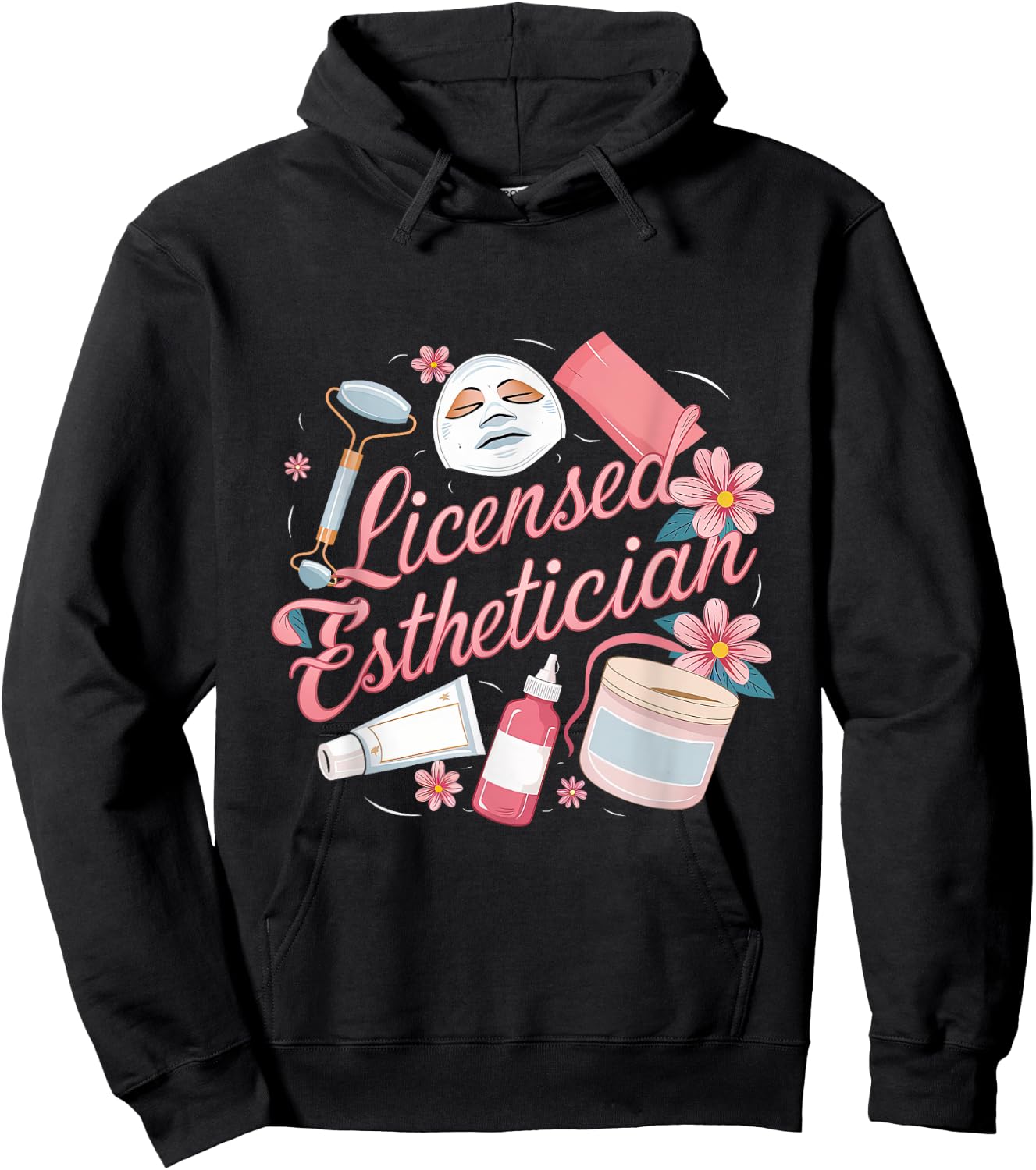 Licensed Esthetician Skincare Beautician Women Men Hoodie - Hoodie | Black