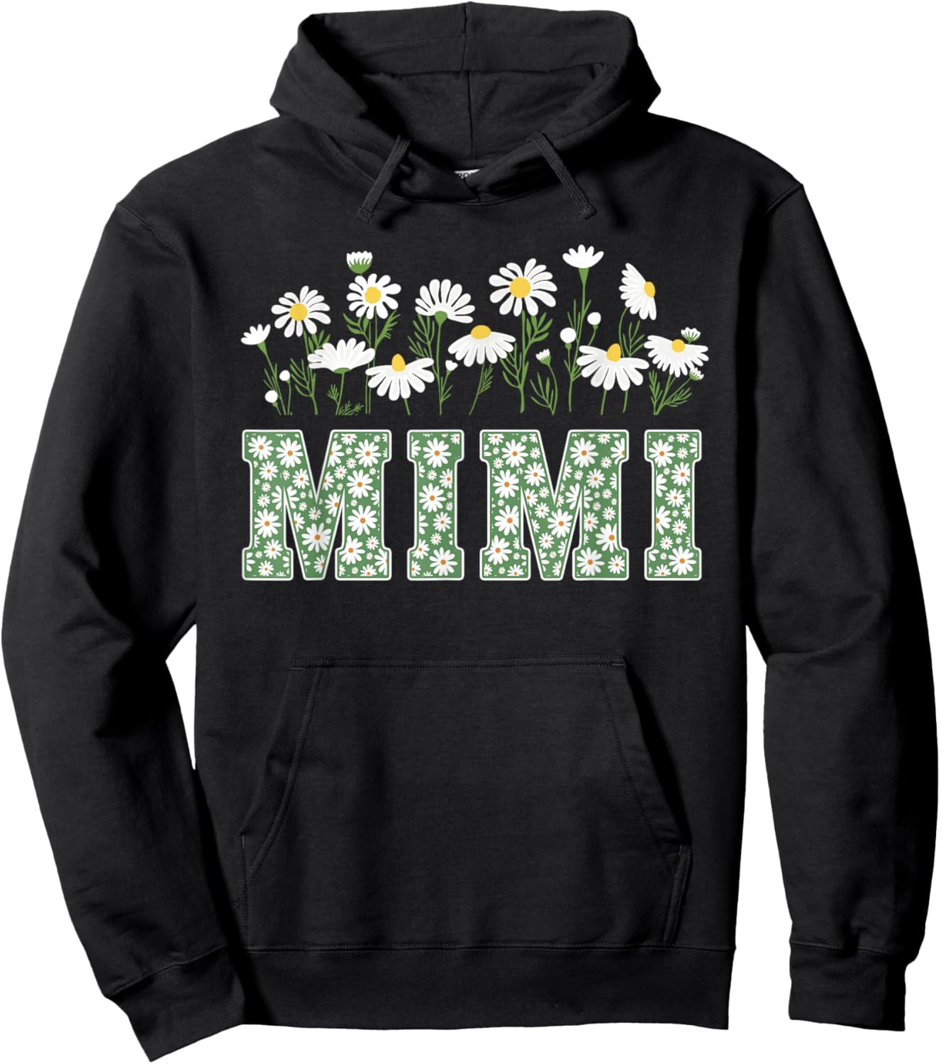 Retro Mimi Flowers Groovy Flower Mothers Day Hoodie - Hoodie | Black