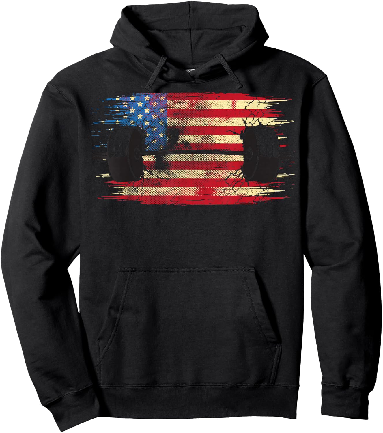 American Flag Gym and Fitness | Weight Lifting Gift Hoodie - Hoodie | Black