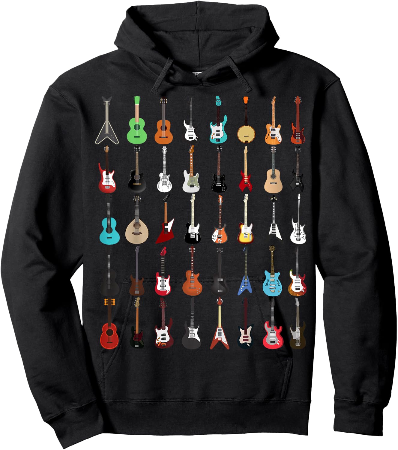 Guitar Musical Instrument T Shirt (Rock N Roll ) Hoodie - Hoodie | Black