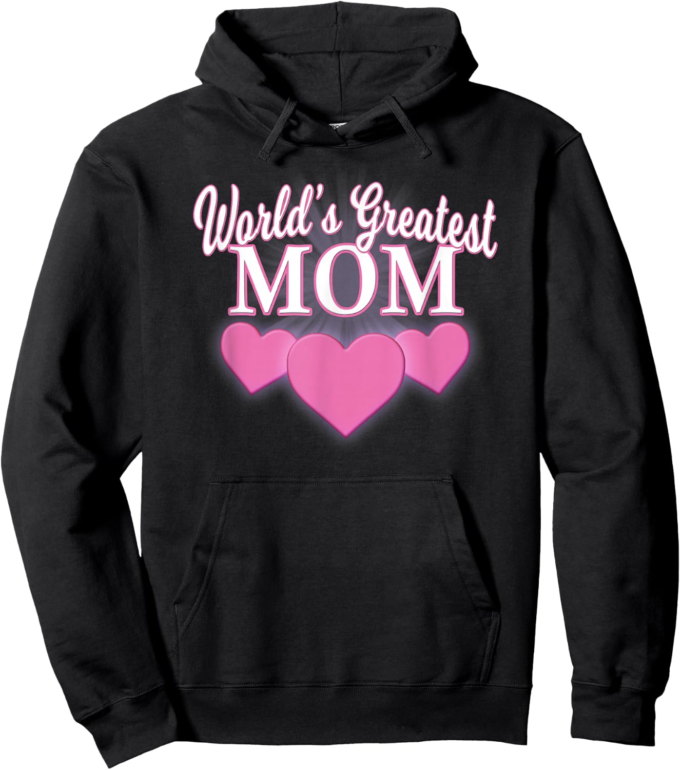 World's Greatest Mom Mother's Day Triple Heart T Shirt Hoodie - Hoodie | Black