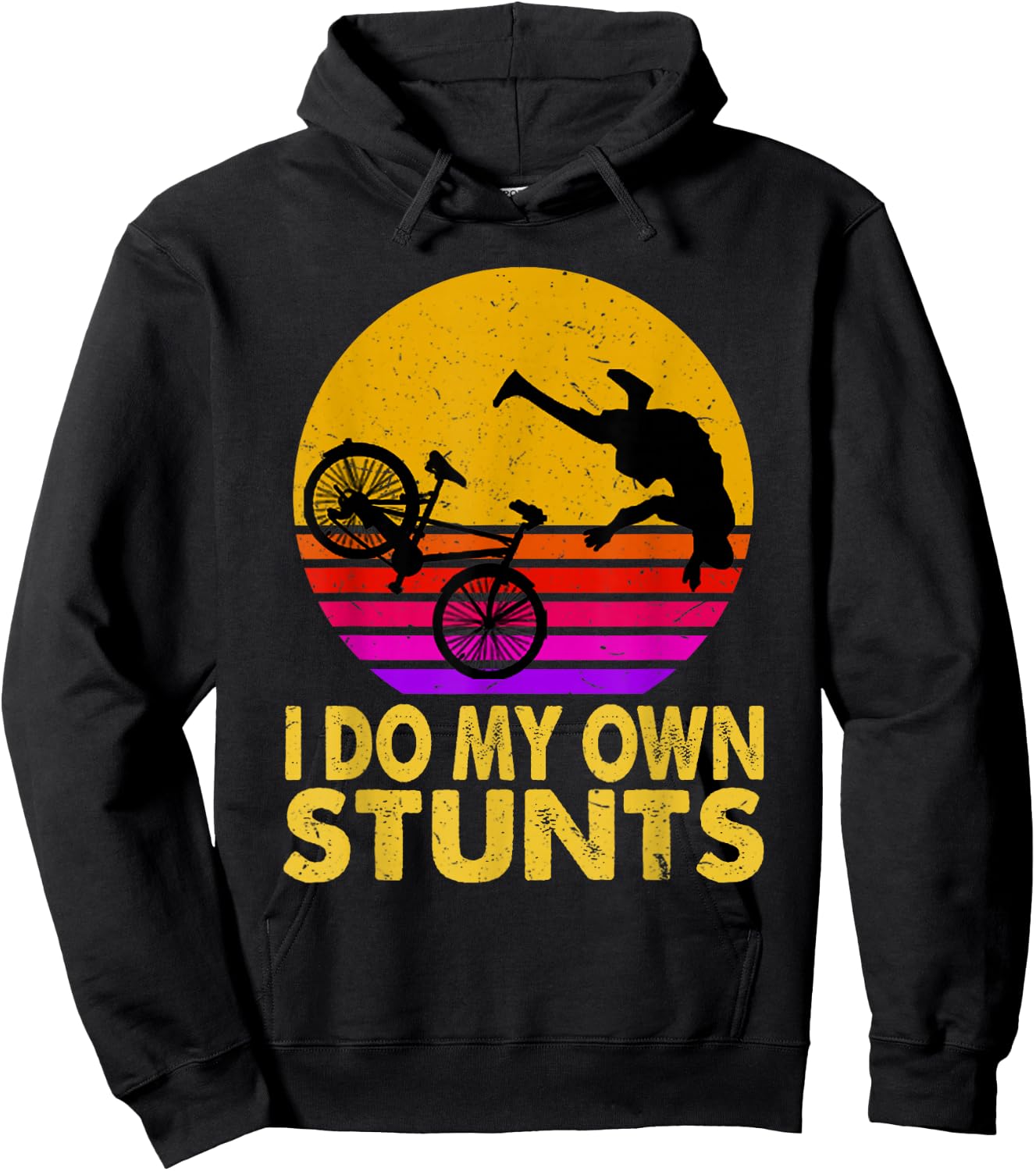 I Do My Own Stunts Mountain Bike MTB Get Well Soon Gift Hoodie - Hoodie | Black
