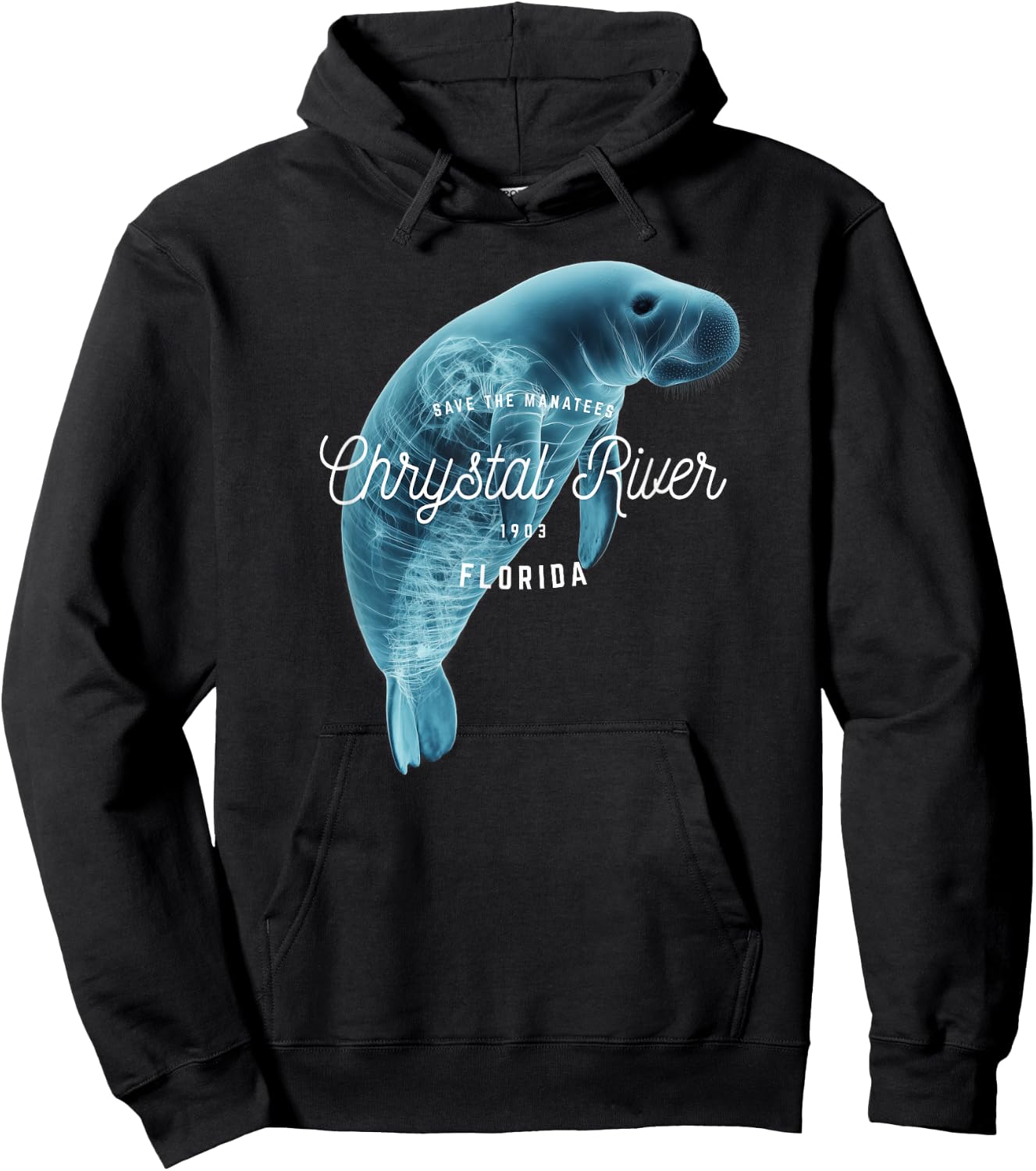 Crystal River Florida FL Vacation Save the Manatees Souvenir Hoodie - Hoodie | Black