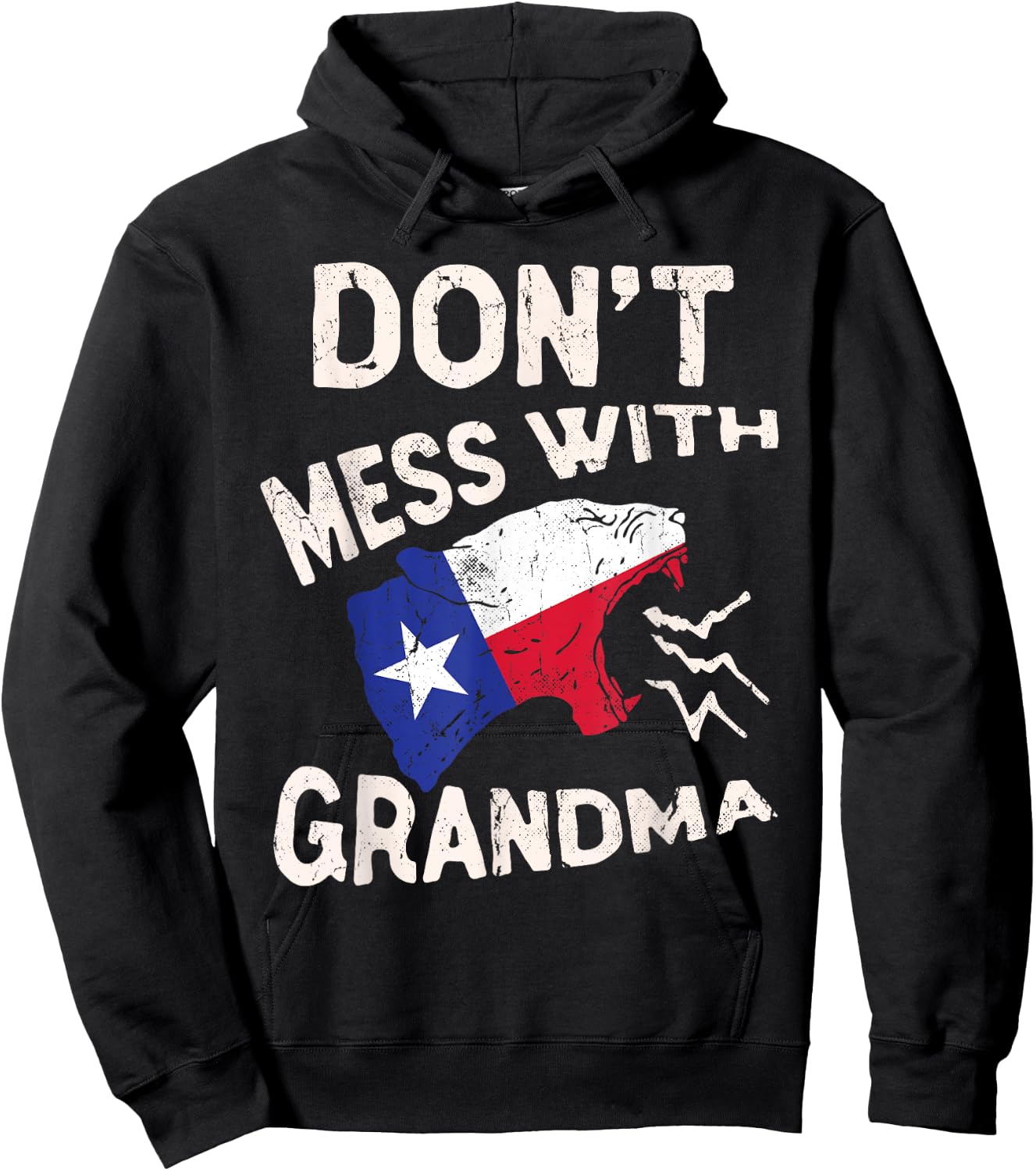 Don't Mess With Grandma Shirt Texas Lone Star Mothers Day Hoodie - Hoodie | Black