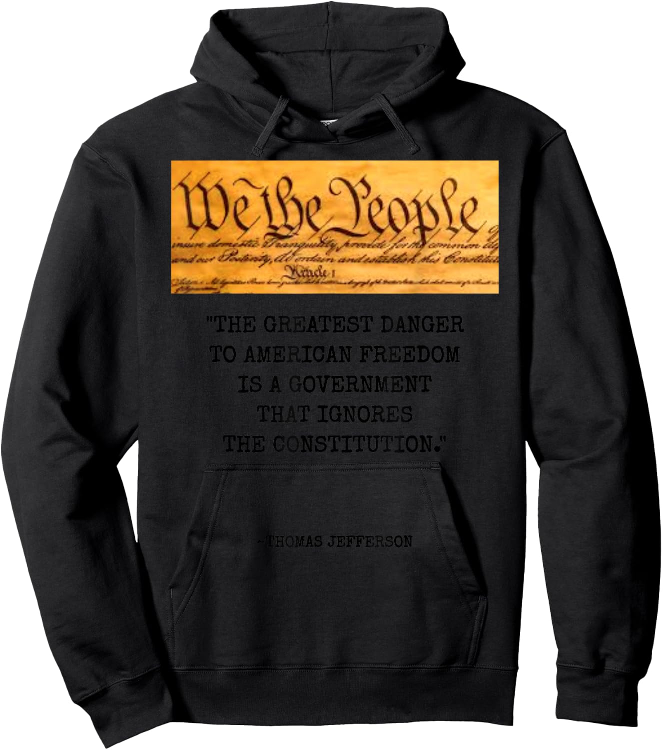 The Greatest Danger to Freedom Quote Thomas Jefferson Top Small Hoodie - Hoodie | Black