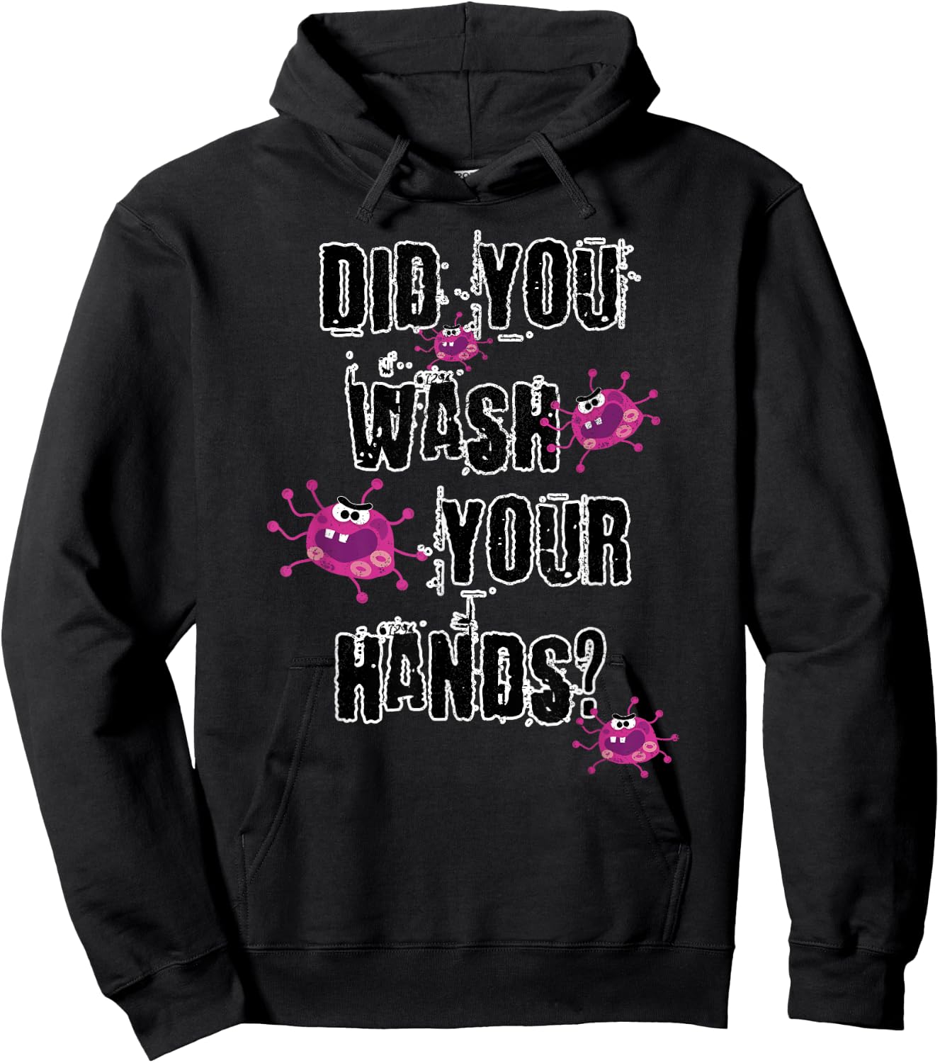 Funny Did You Wash Your Hands Cute Germs Hoodie - Hoodie | Black