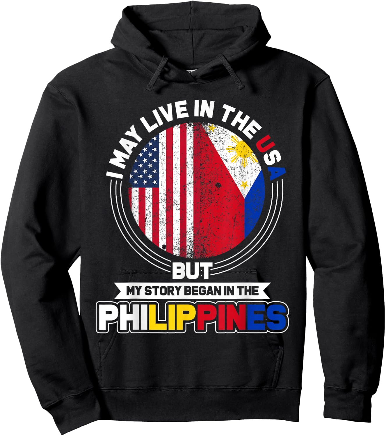 Philippine USA Flag Philippines Hoodie - Hoodie | Black