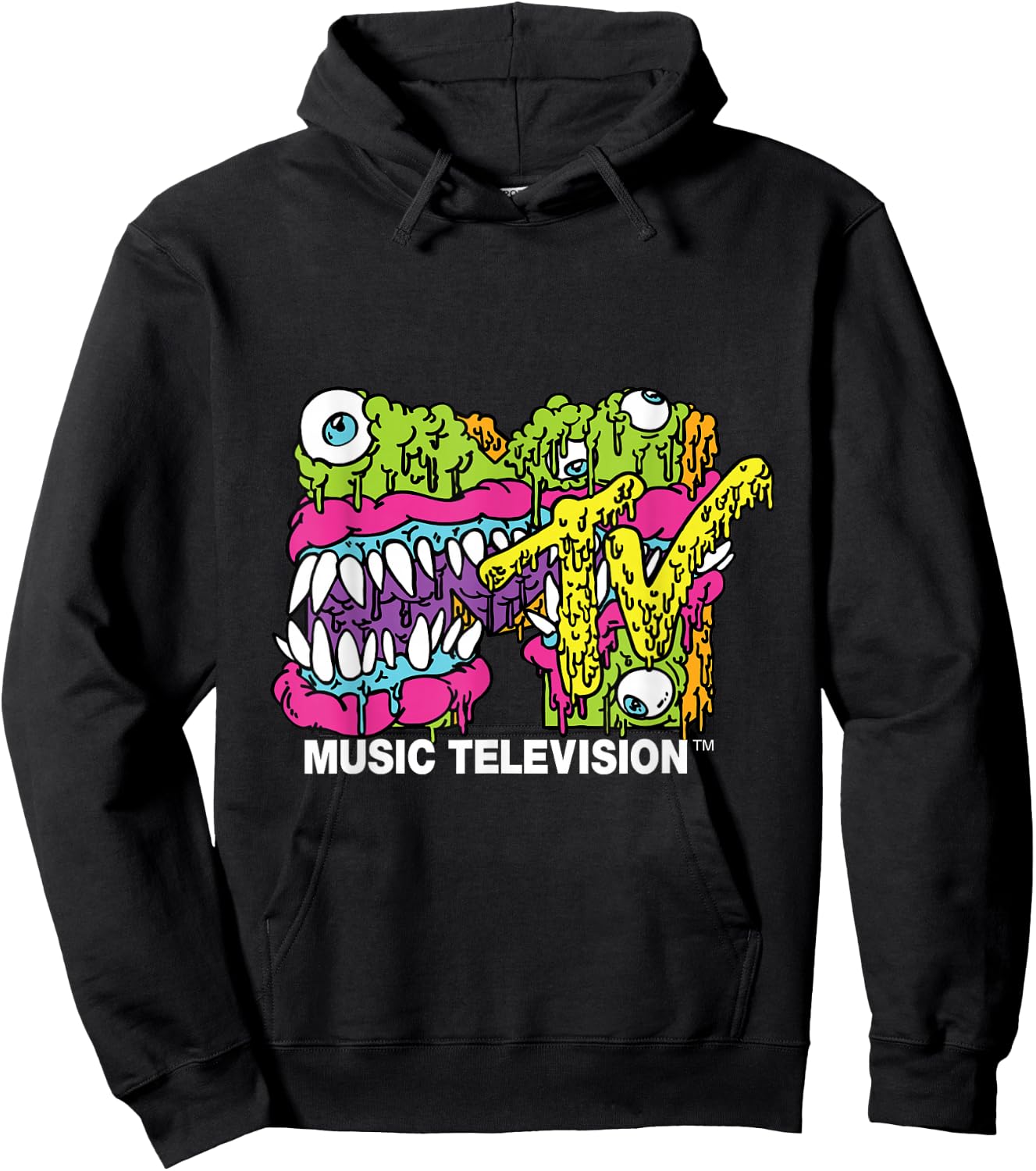 MTV Classic Logo Moster Design T- Shirts Hoodie - Hoodie | Black