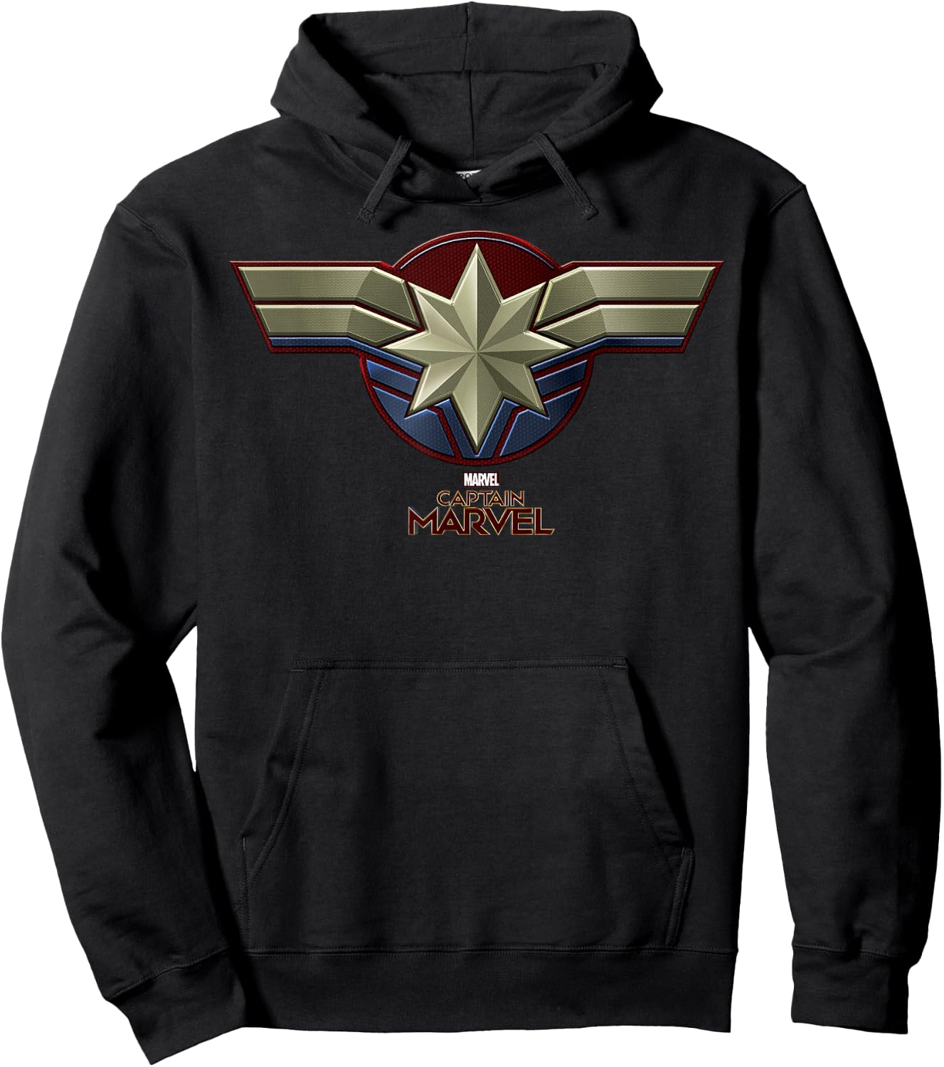 Marvel Captain Marvel Movie Chest Symbol Hoodie - Hoodie | Black