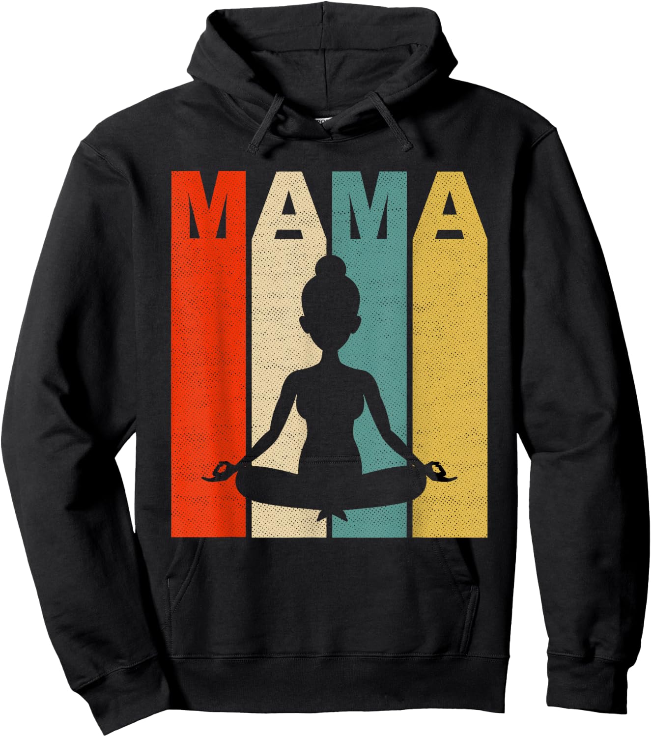 Mom Vintage Gift Yoga Mama Hoodie - Hoodie | Black