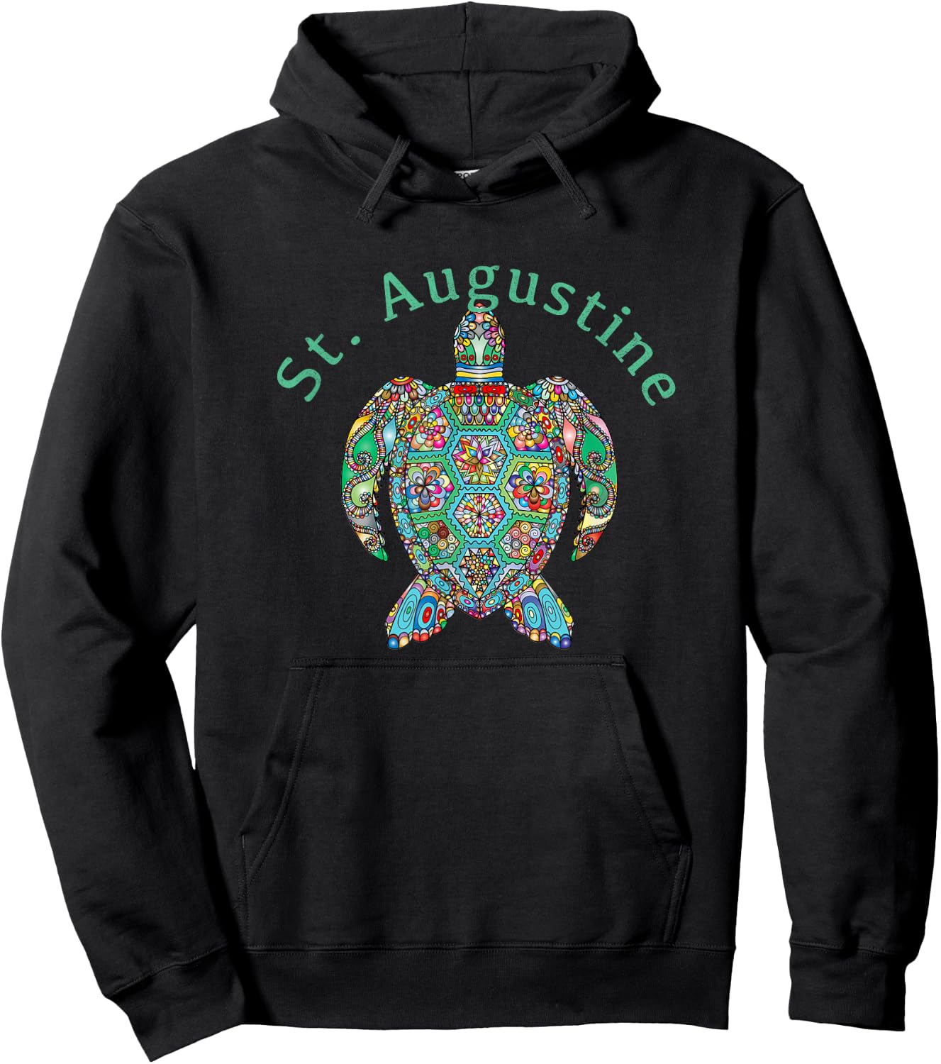 St. Augustine Tribal Turtle Gift Hoodie - Hoodie | Black