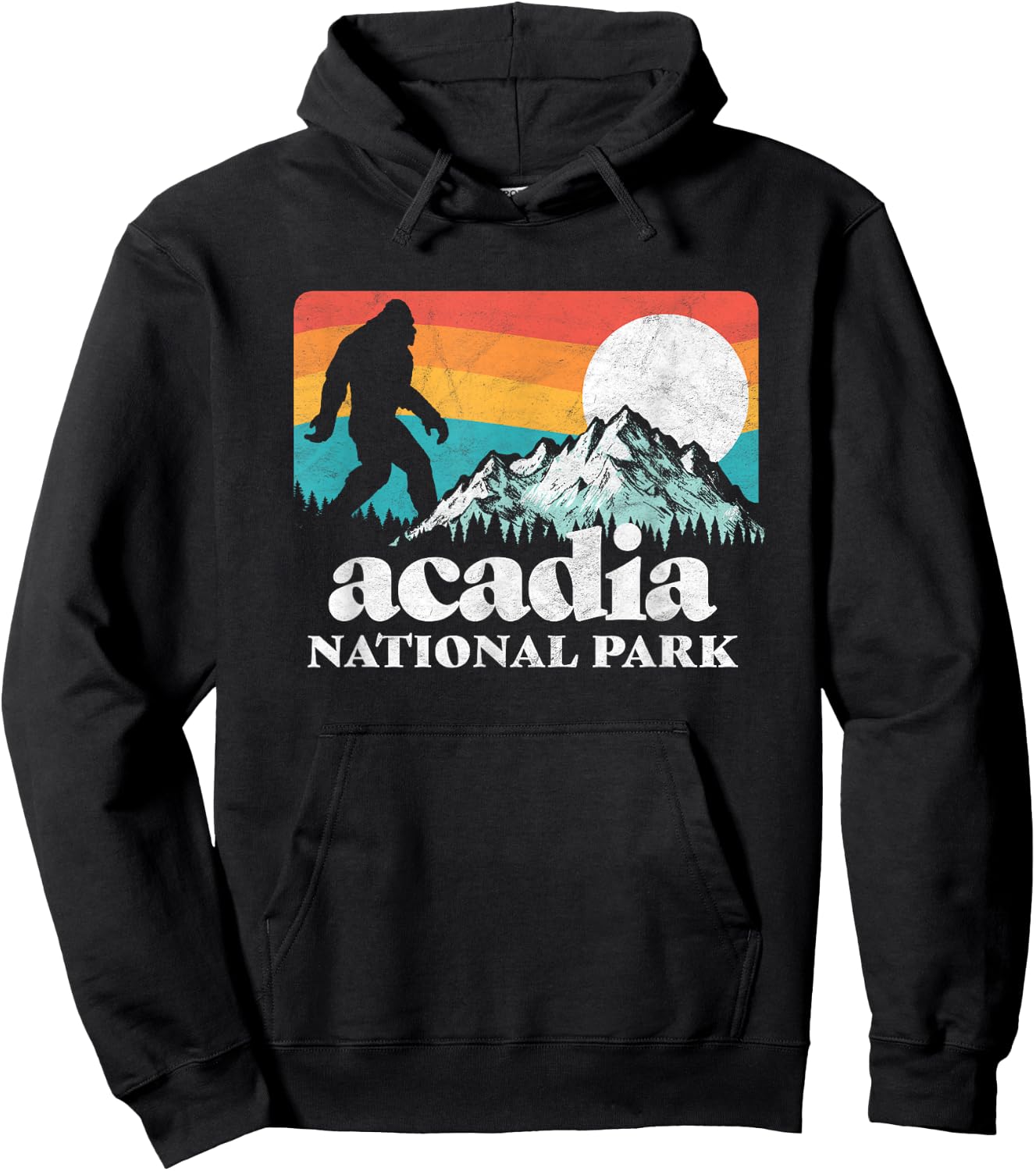 Acadia National Park Maine Bigfoot Mountains Hoodie - Hoodie | Black