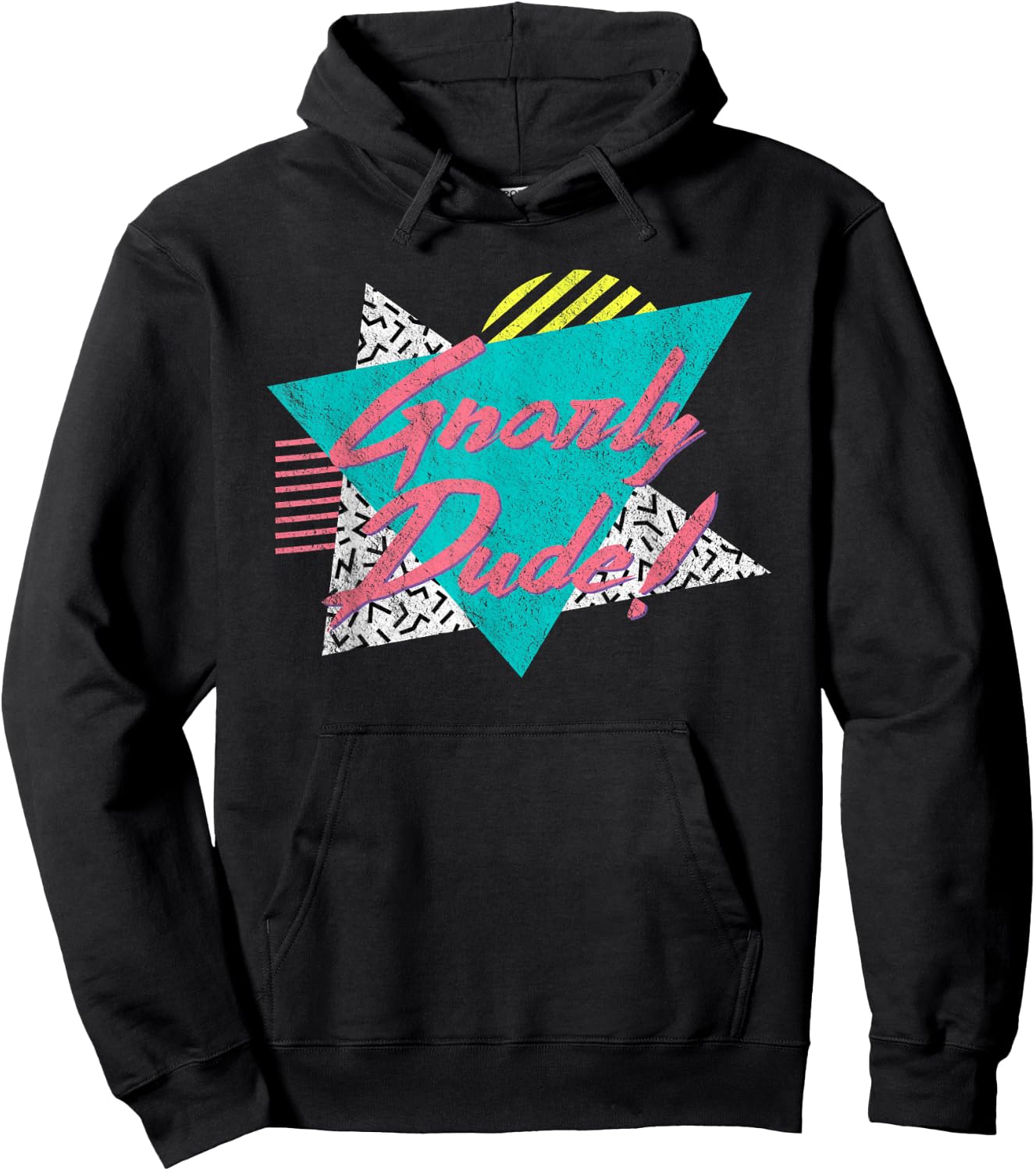 Gnarly Dude | Retro Vintage 80's 90's Surfer Surf Gift Hoodie - Hoodie | Black