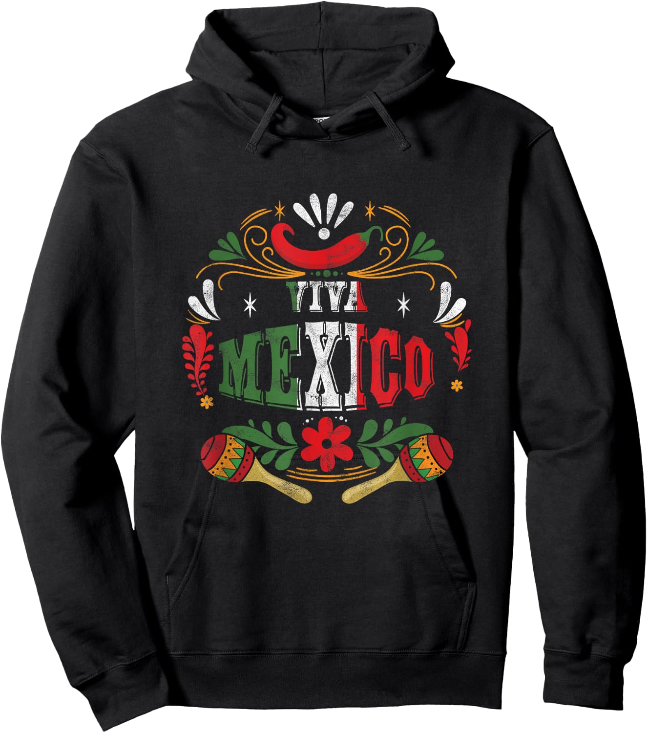 Viva Mexico Mexican Fiesta Cinco De Mayo Hoodie - Hoodie | Black