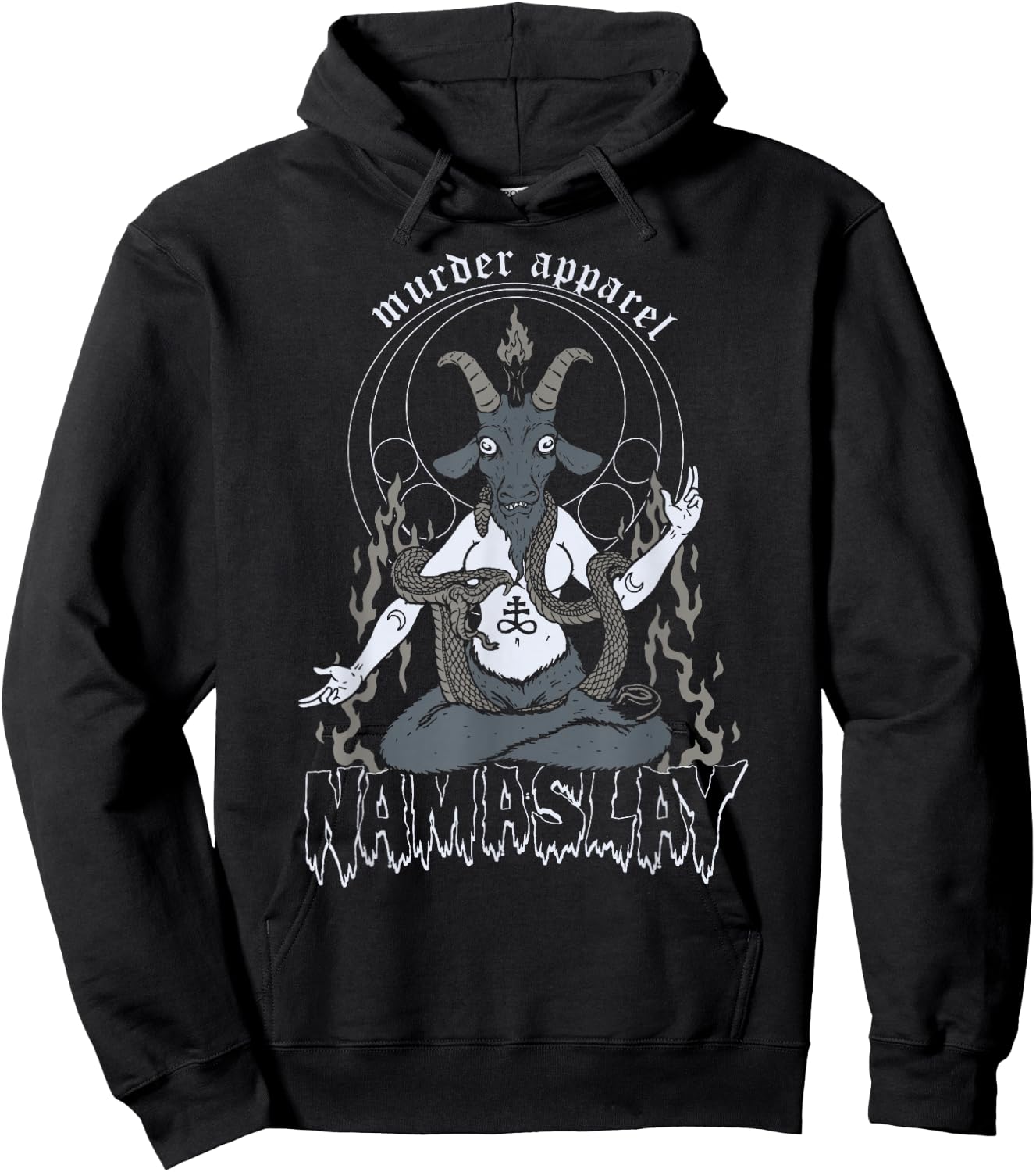 Namaslay Yoga Baphomet Metal Hoodie - Hoodie | Black