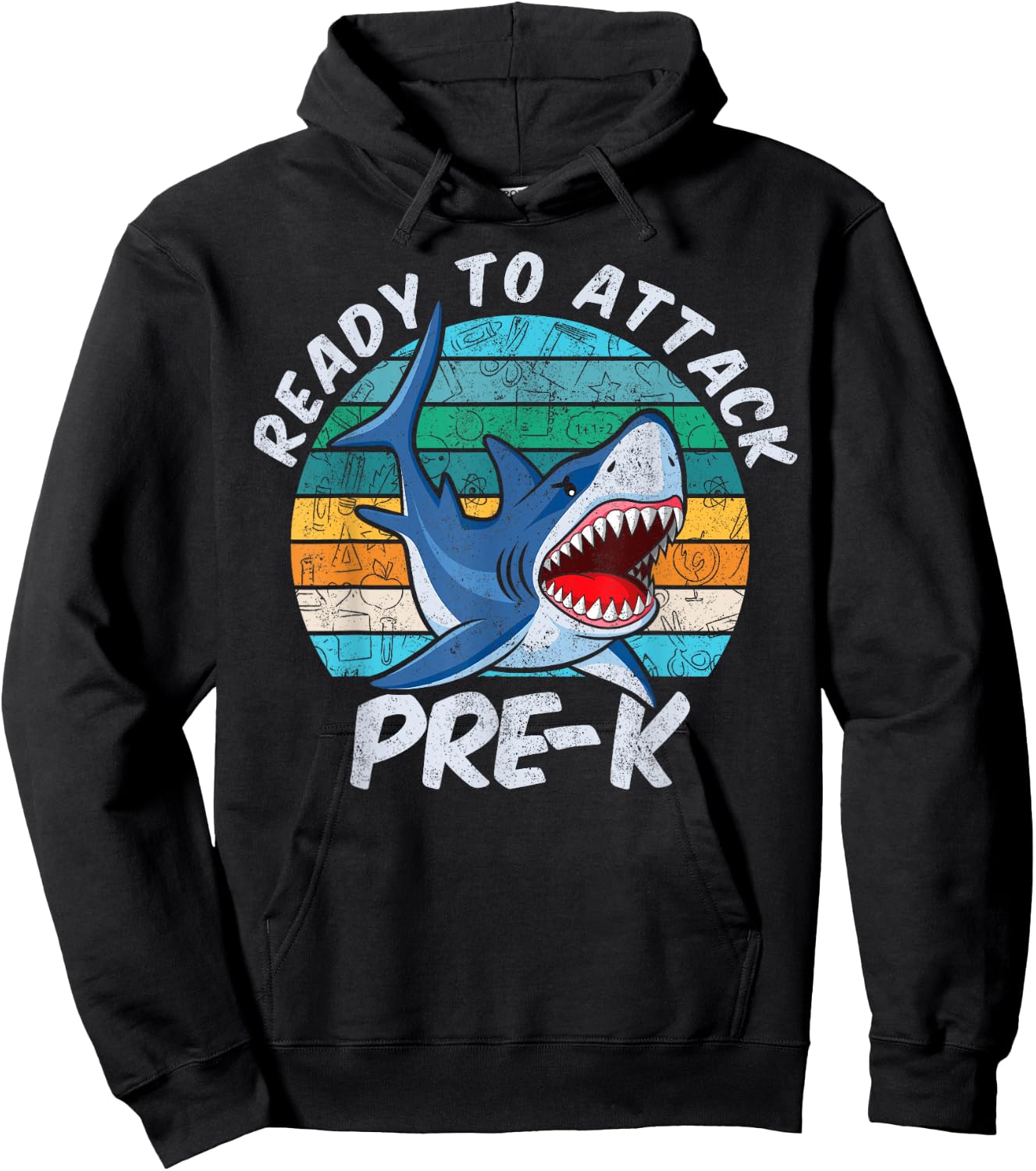 Ready To Attack Pre-K Shark First Day of Preschool Hoodie - Hoodie | Black