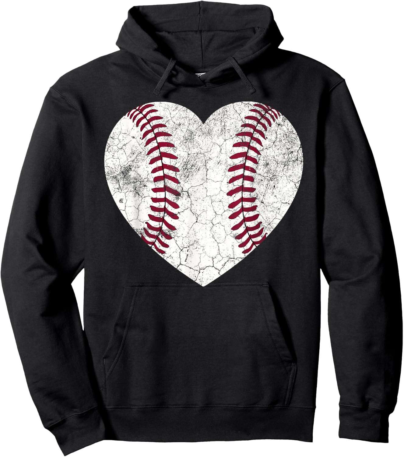 Baseball Heart Shirt Cute Mom Dad Men Women Softball Gift Hoodie - Hoodie | Black