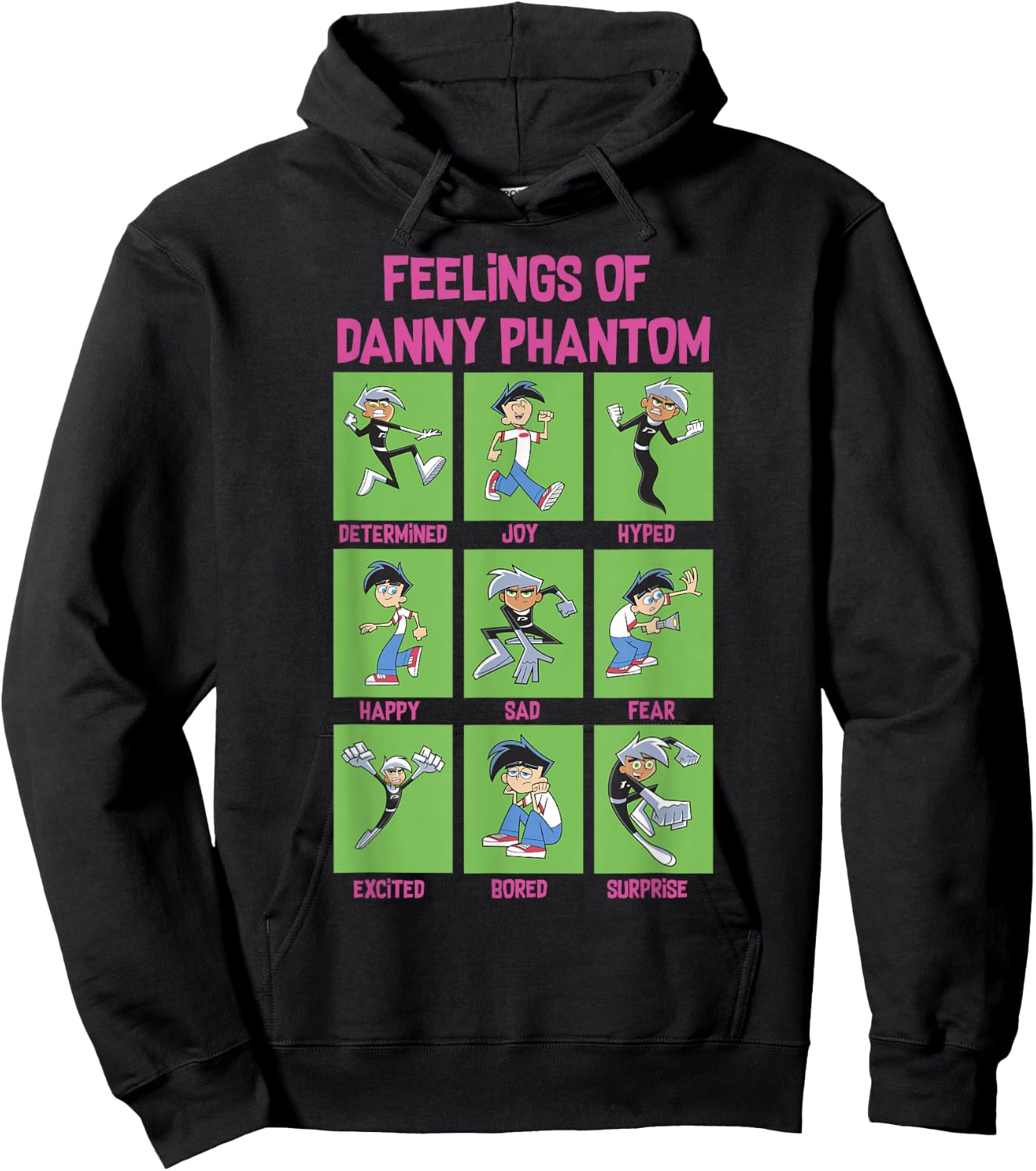 Danny Phantom The Feelings Of Danny Phantom Portrait Grid Hoodie - Hoodie | Black