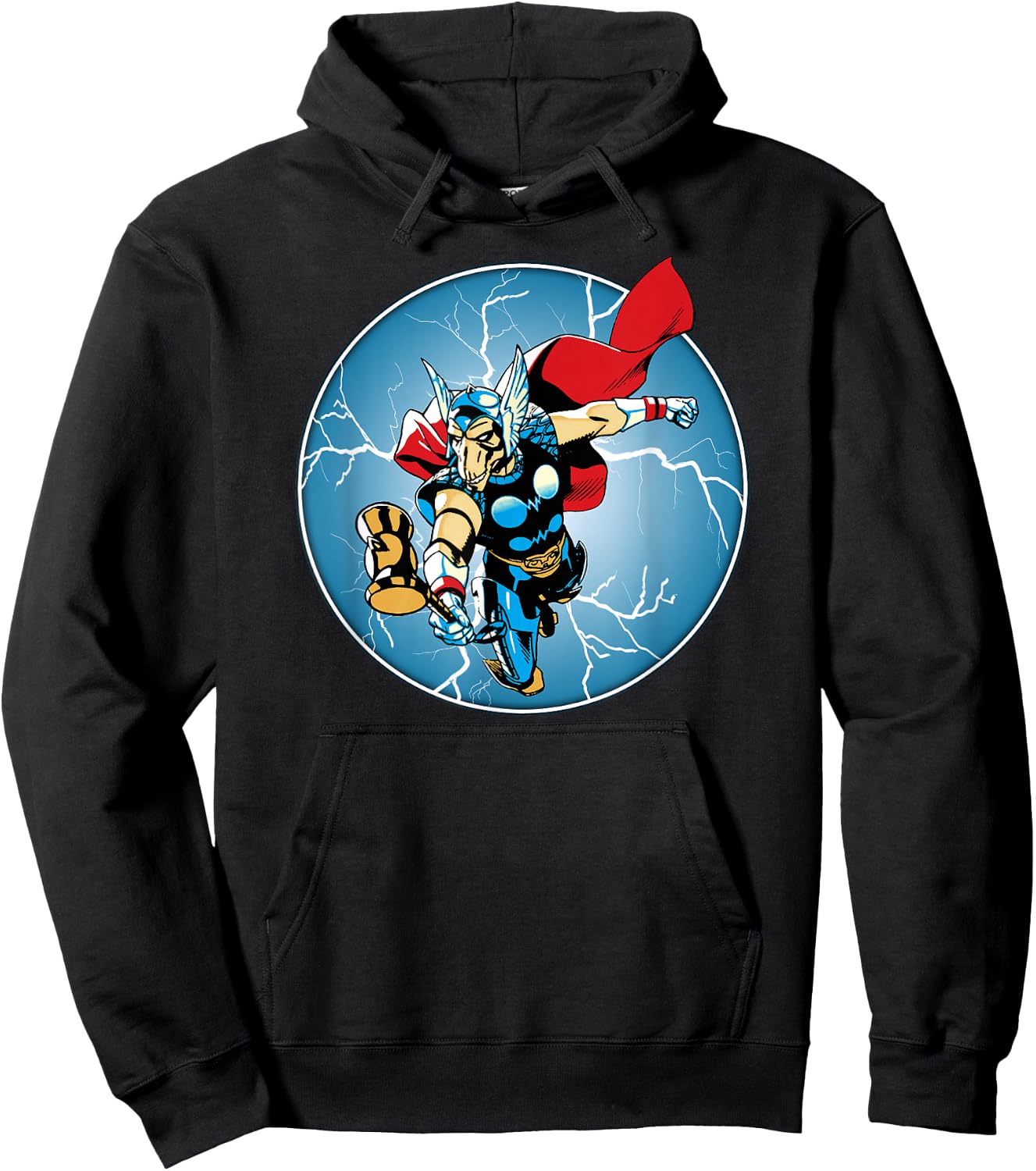 Marvel Beta Ray Bill Flying Hammer Lightning Badge Hoodie - Hoodie | Black